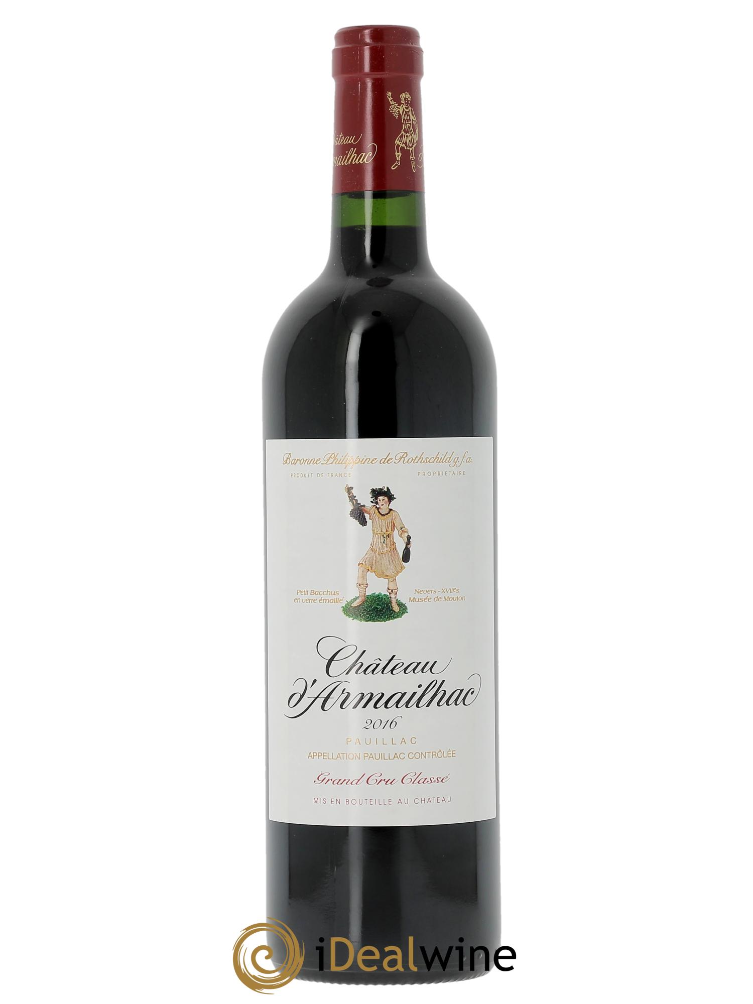 Château d' Armailhac - Mouton Baron(ne) Philippe 5ème Grand Cru Classé (CBO a partir de 6 bts) 2016 - Lot de 1 bouteille - 0