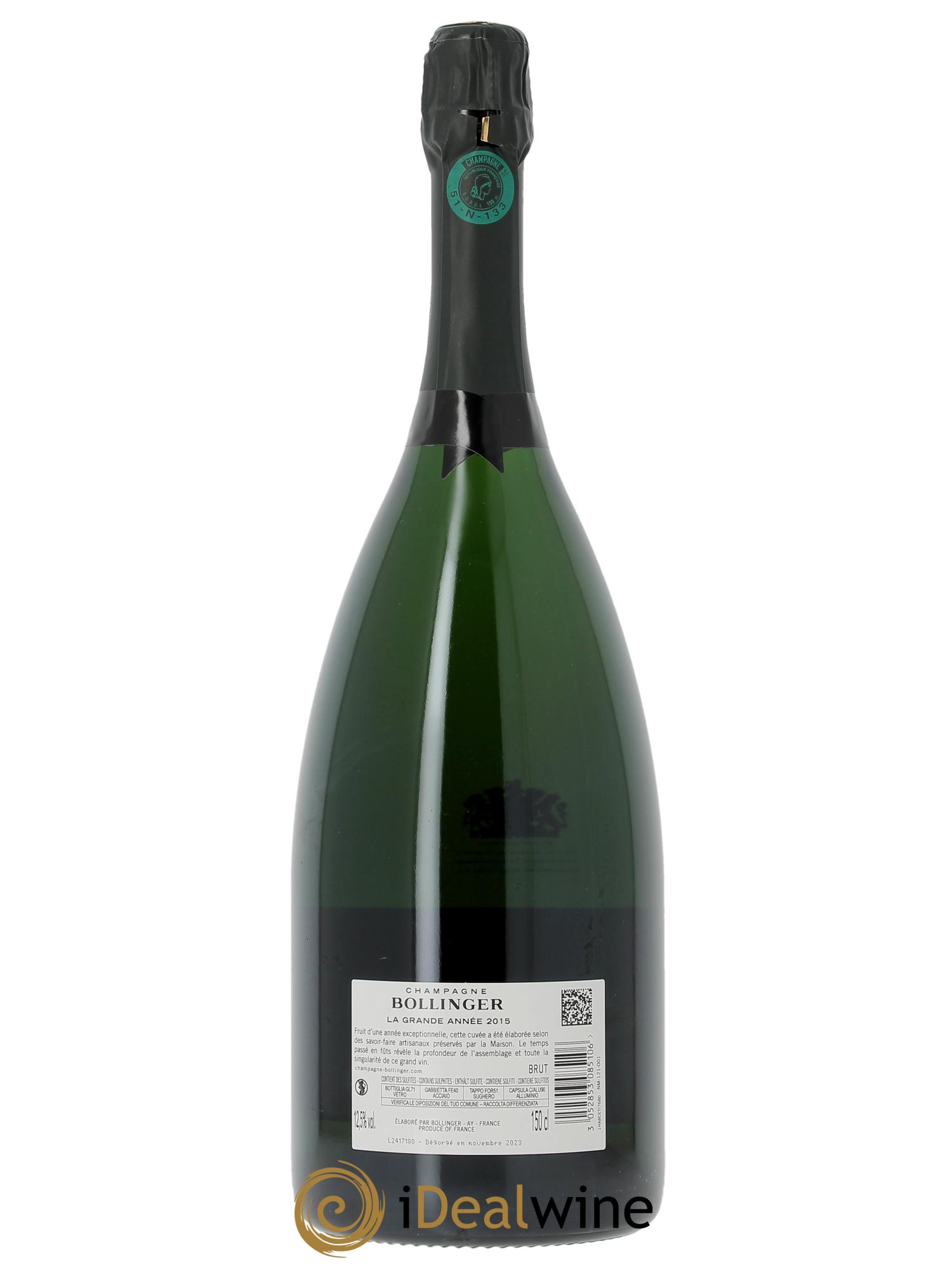 Grande Année Bollinger  2015 - Lotto di 1 magnum - 2