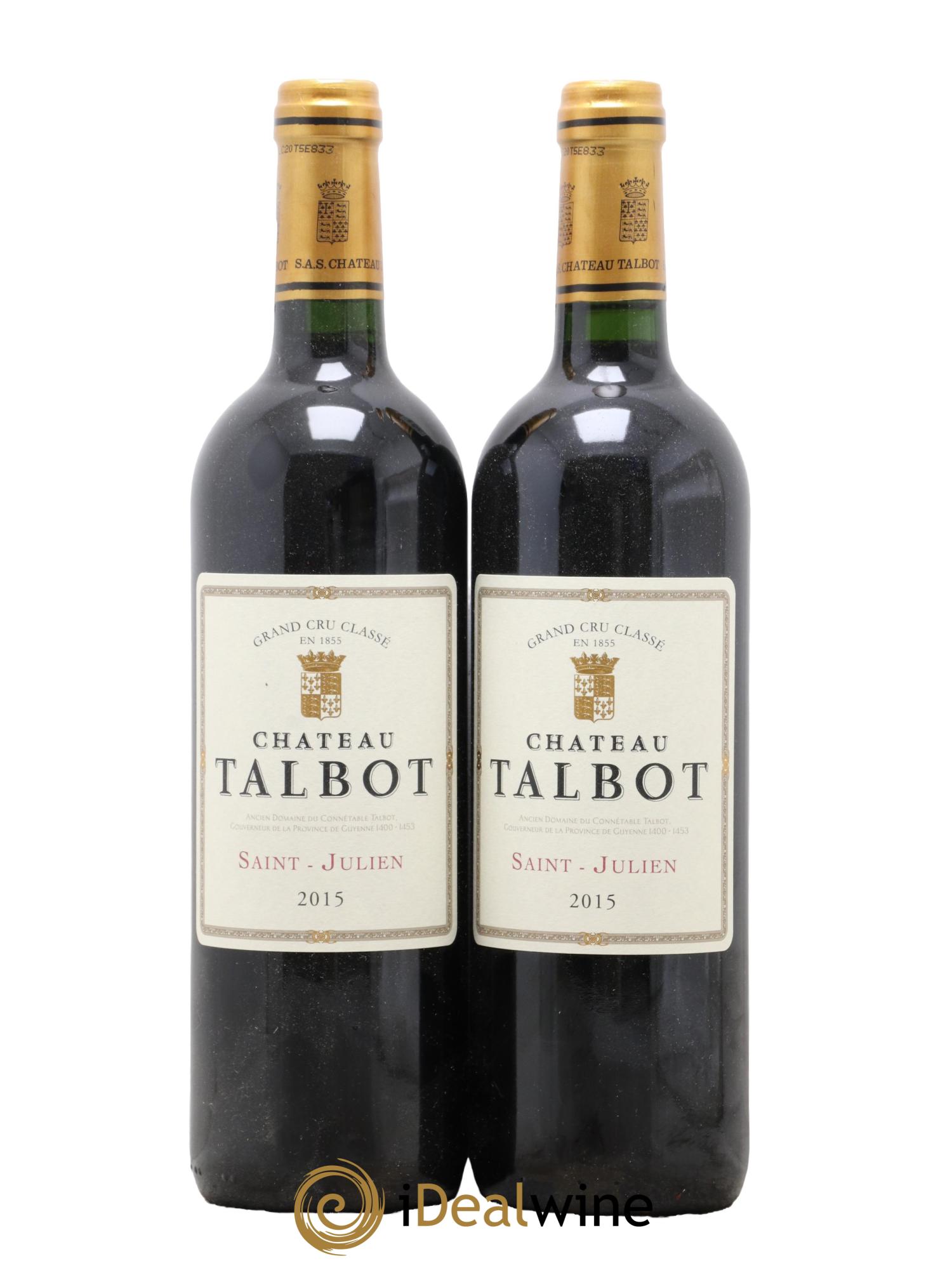 Château Talbot 4ème Grand Cru Classé 2015 - Lot of 2 bottles - 0