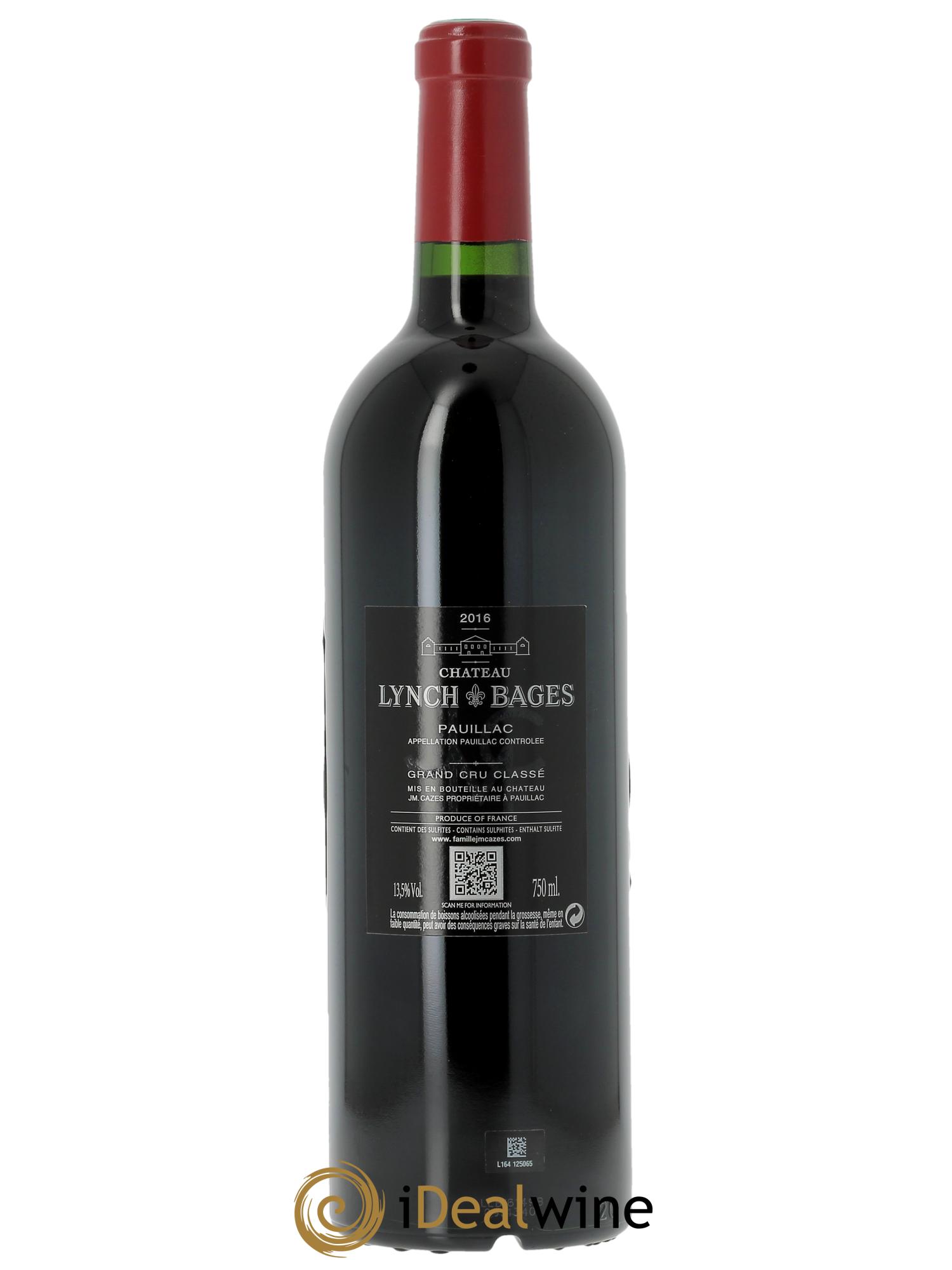 Château Lynch Bages 5ème Grand Cru Classé  2016 - Lot de 1 bouteille - 1