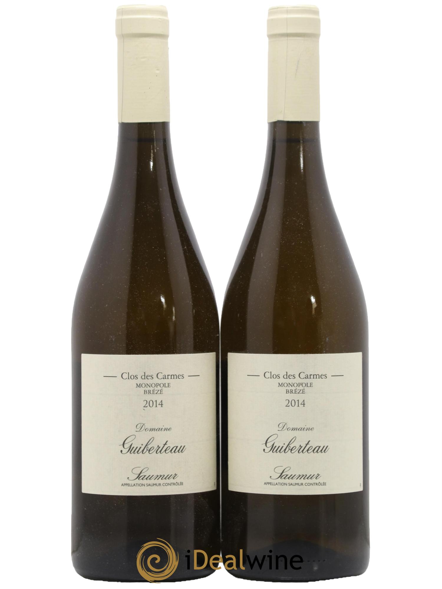 Saumur Brézé Clos des Carmes Domaine Guiberteau 2014 - Lot de 2 bouteilles - 0