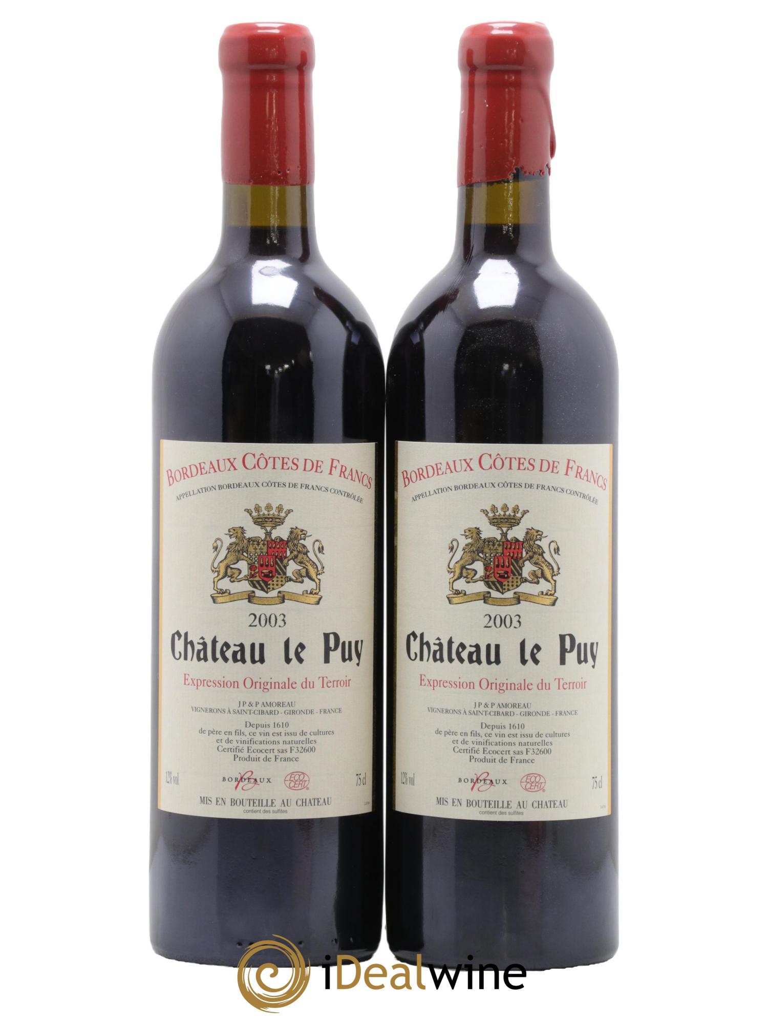 Château Le Puy 2003 - Posten von 2 Flaschen - 0