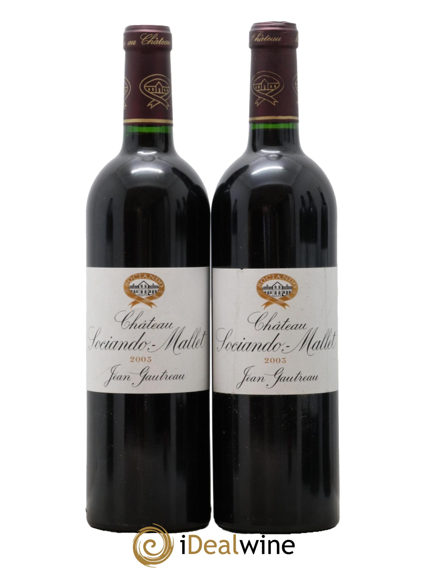 Château Sociando Mallet 2003 - Lot de 2 bouteilles - 0