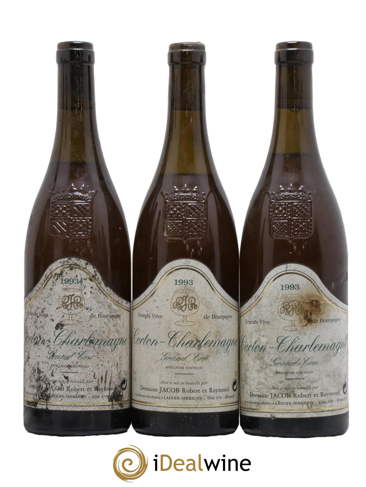 Corton-Charlemagne Grand Cru Jacob (Domaine)  1993 - Lot de 3 bouteilles - 0