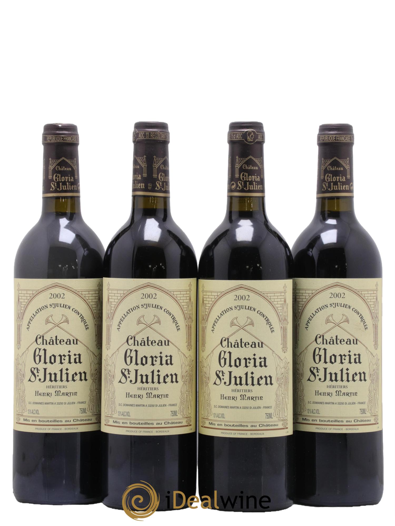 Château Gloria 2002 - Lot de 4 bouteilles - 0