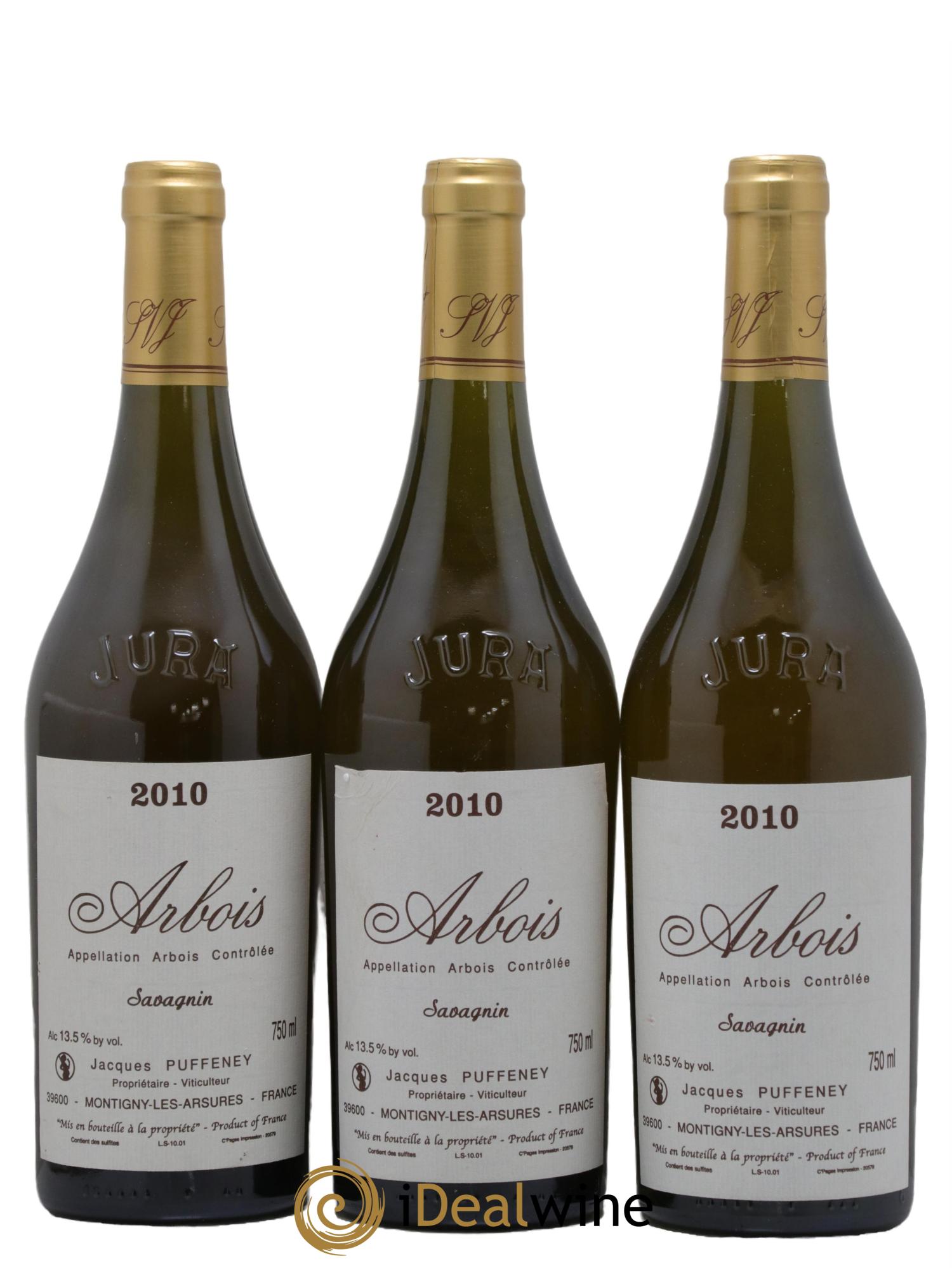 Arbois Savagnin Jacques Puffeney 2010 - Lot of 3 bottles - 0