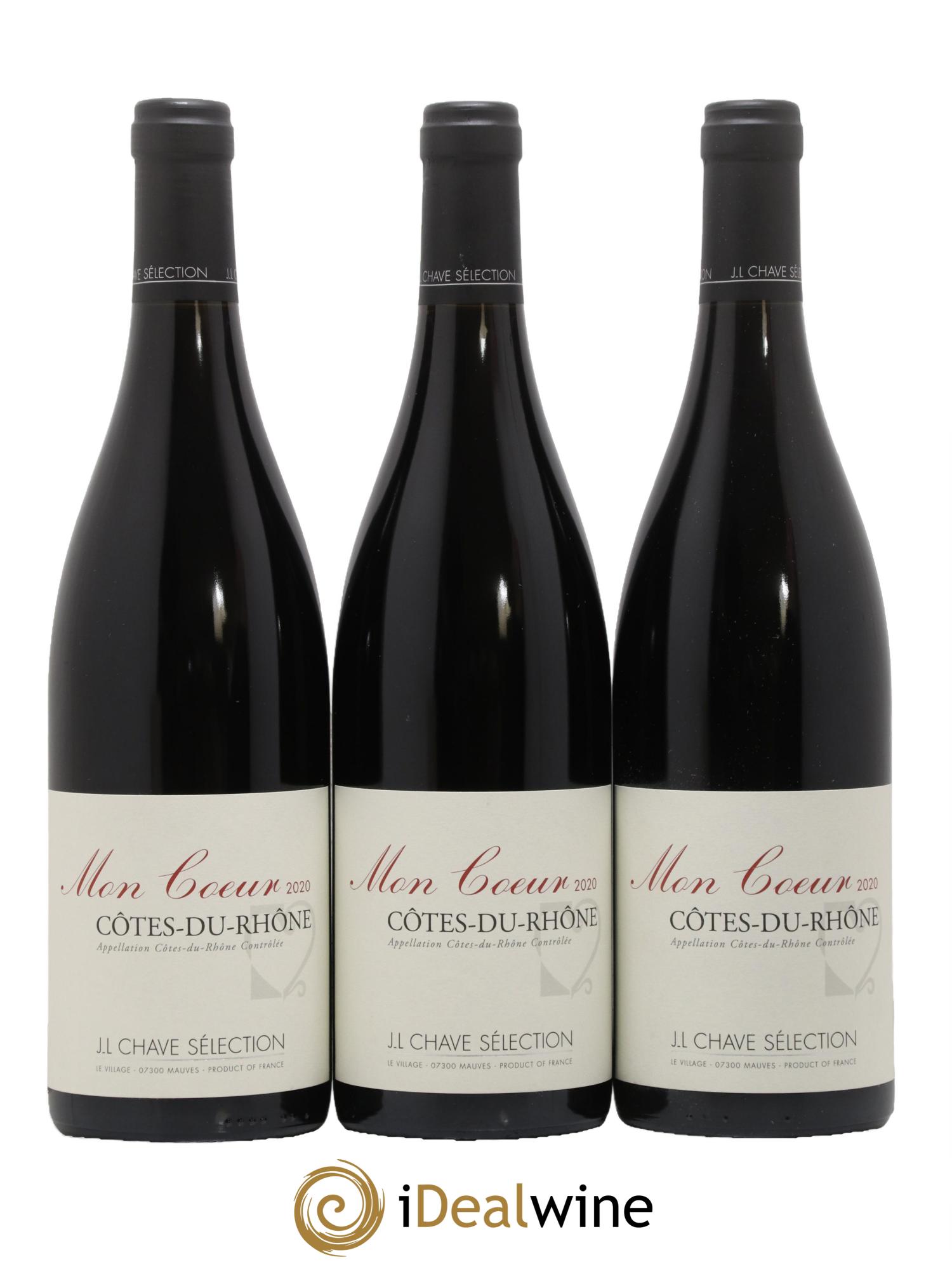 Côtes du Rhône Mon coeur J-L. Chave Sélection 2020 - Lot de 3 bouteilles - 0