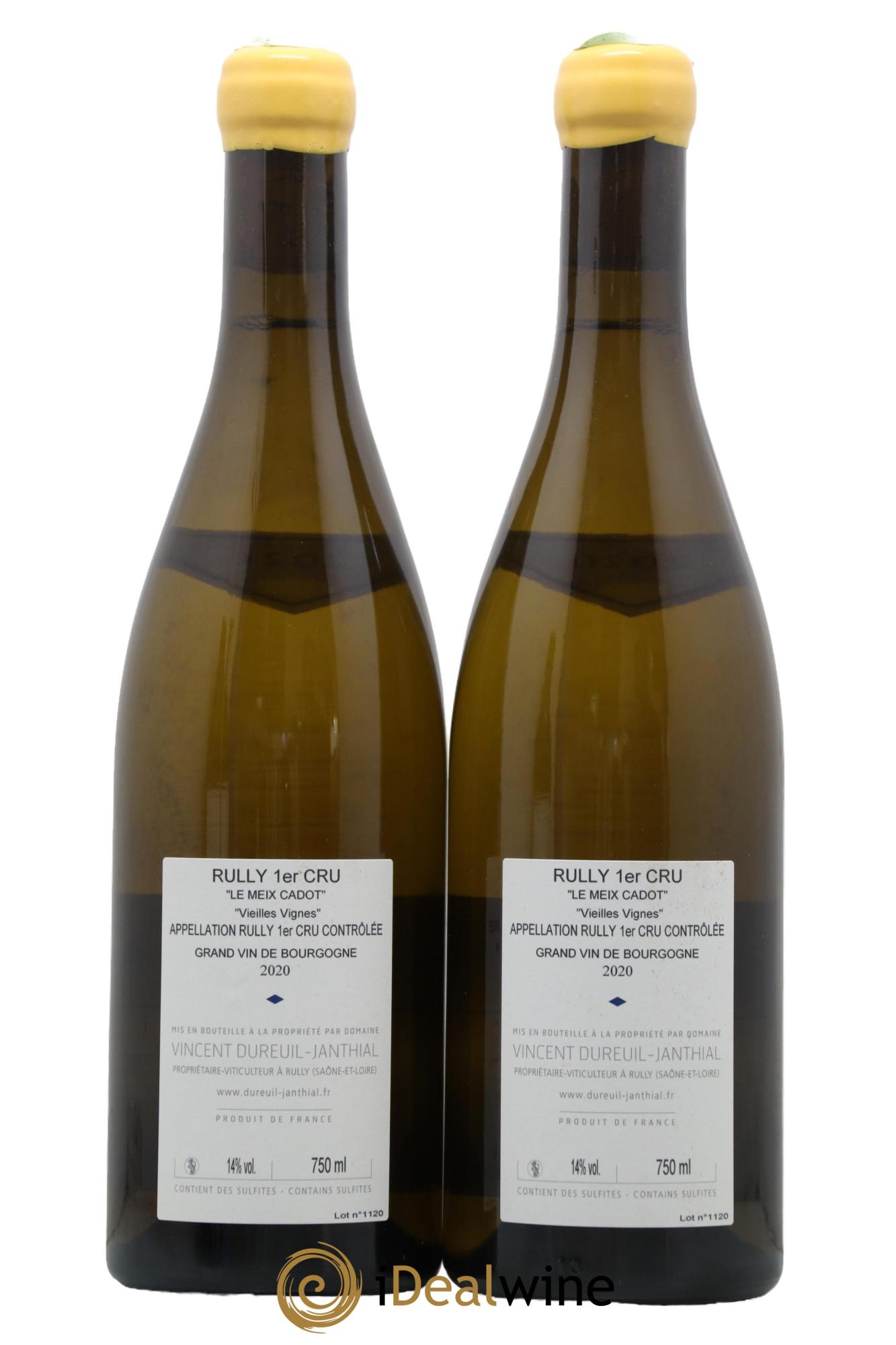 Rully 1er Cru Le Meix Cadot Vieilles Vignes Vincent Dureuil-Janthial 2020 - Lot de 2 bouteilles - 1