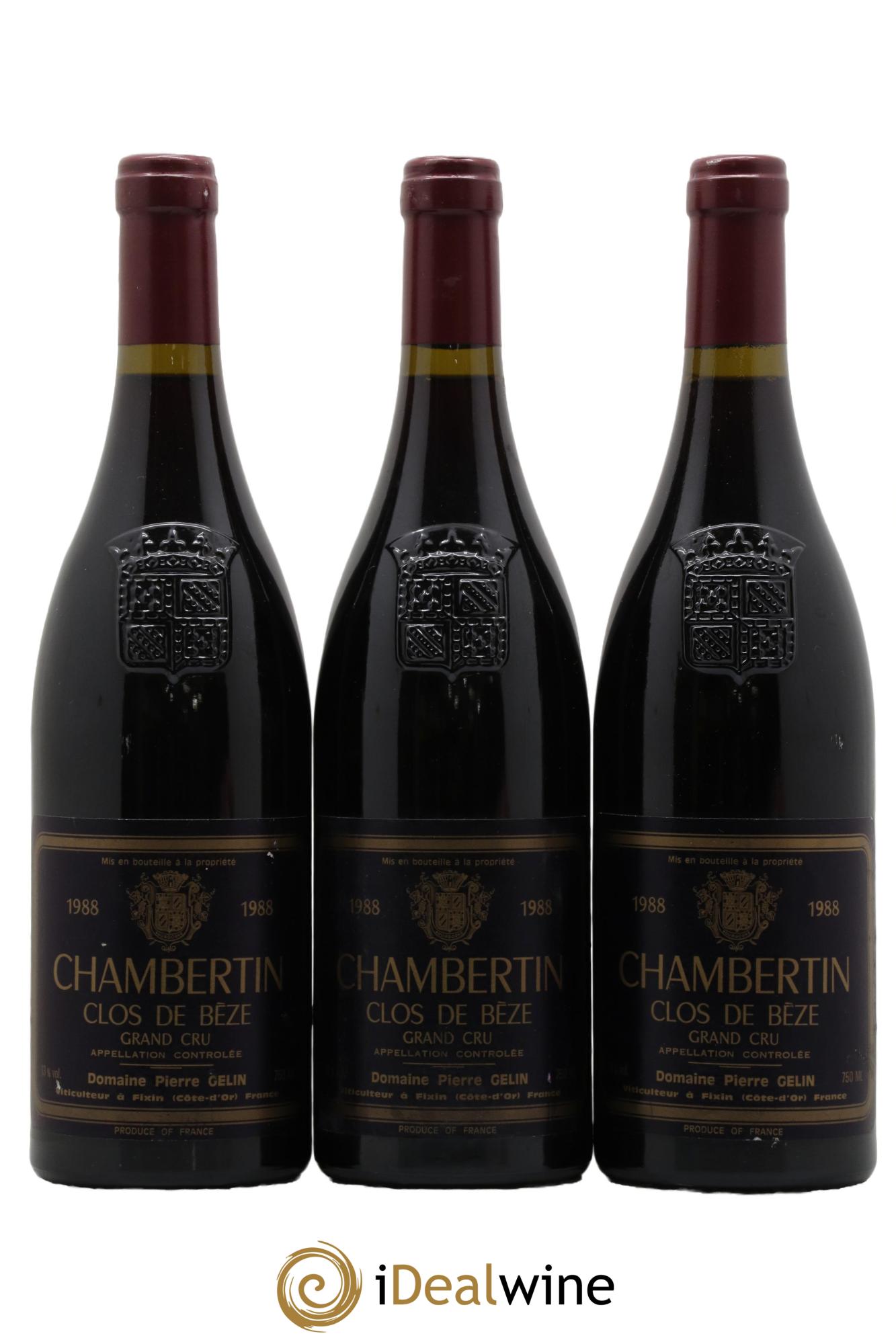 Chambertin Clos de Bèze Grand Cru Pierre Gelin 1988 - Lot de 3 bouteilles - 0