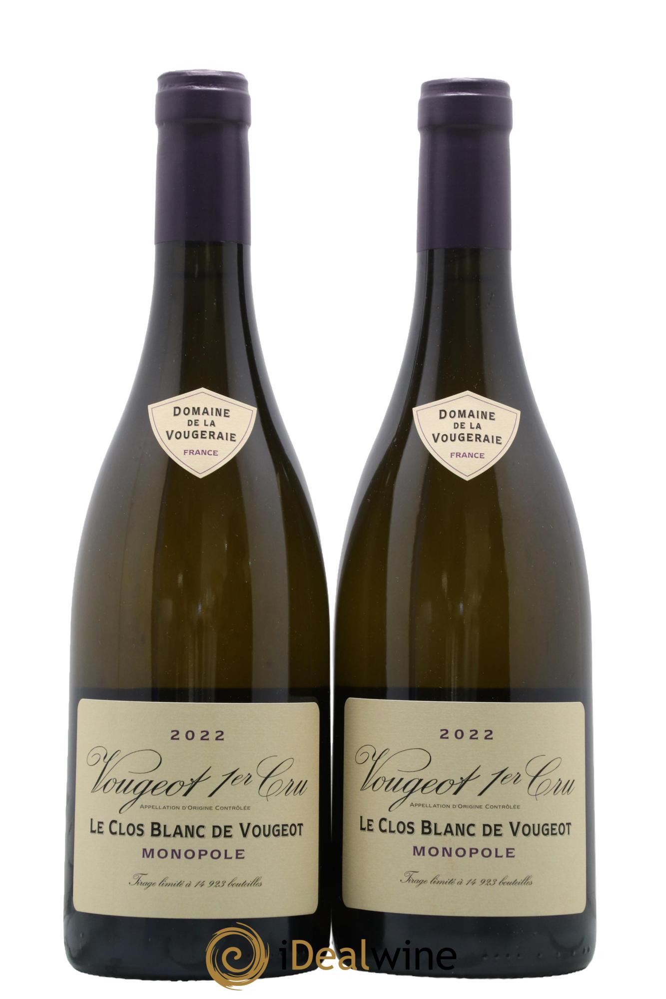 Vougeot 1er Cru Le Clos Blanc de Vougeot La Vougeraie 2022 - Posten von 2 Flaschen - 0