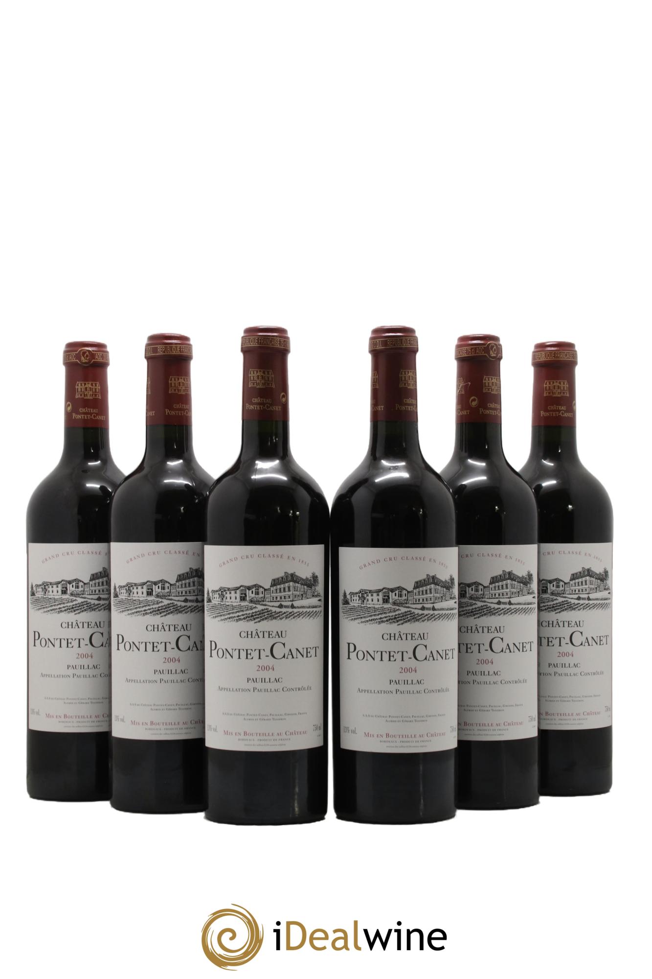 Château Pontet Canet 5ème Grand Cru Classé 2004 - Lotto di 6 bottiglie - 0