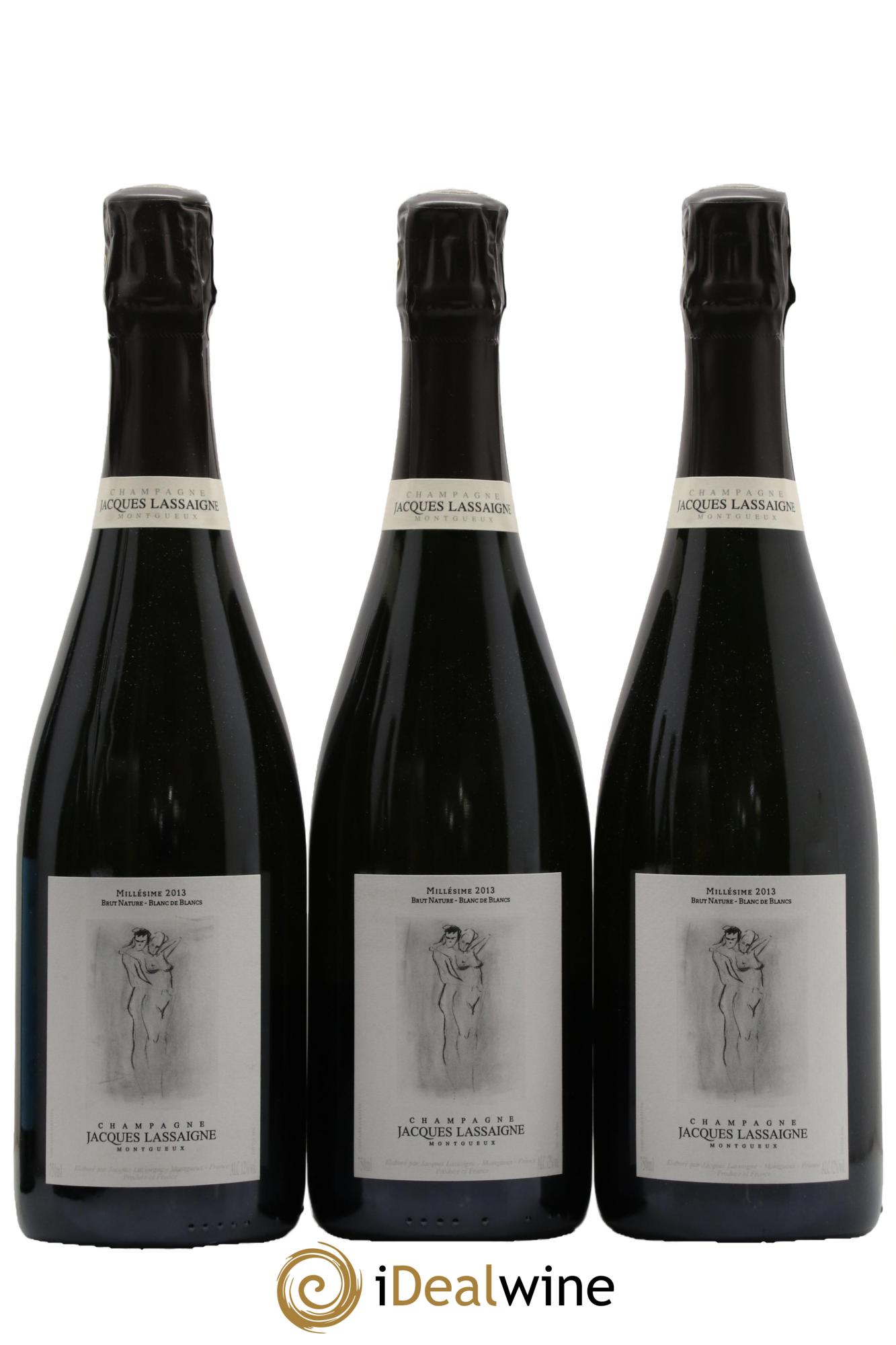 Brut Nature Blanc de Blancs millésimé Jacques Lassaigne 2013 - Lot de 3 bouteilles - 0