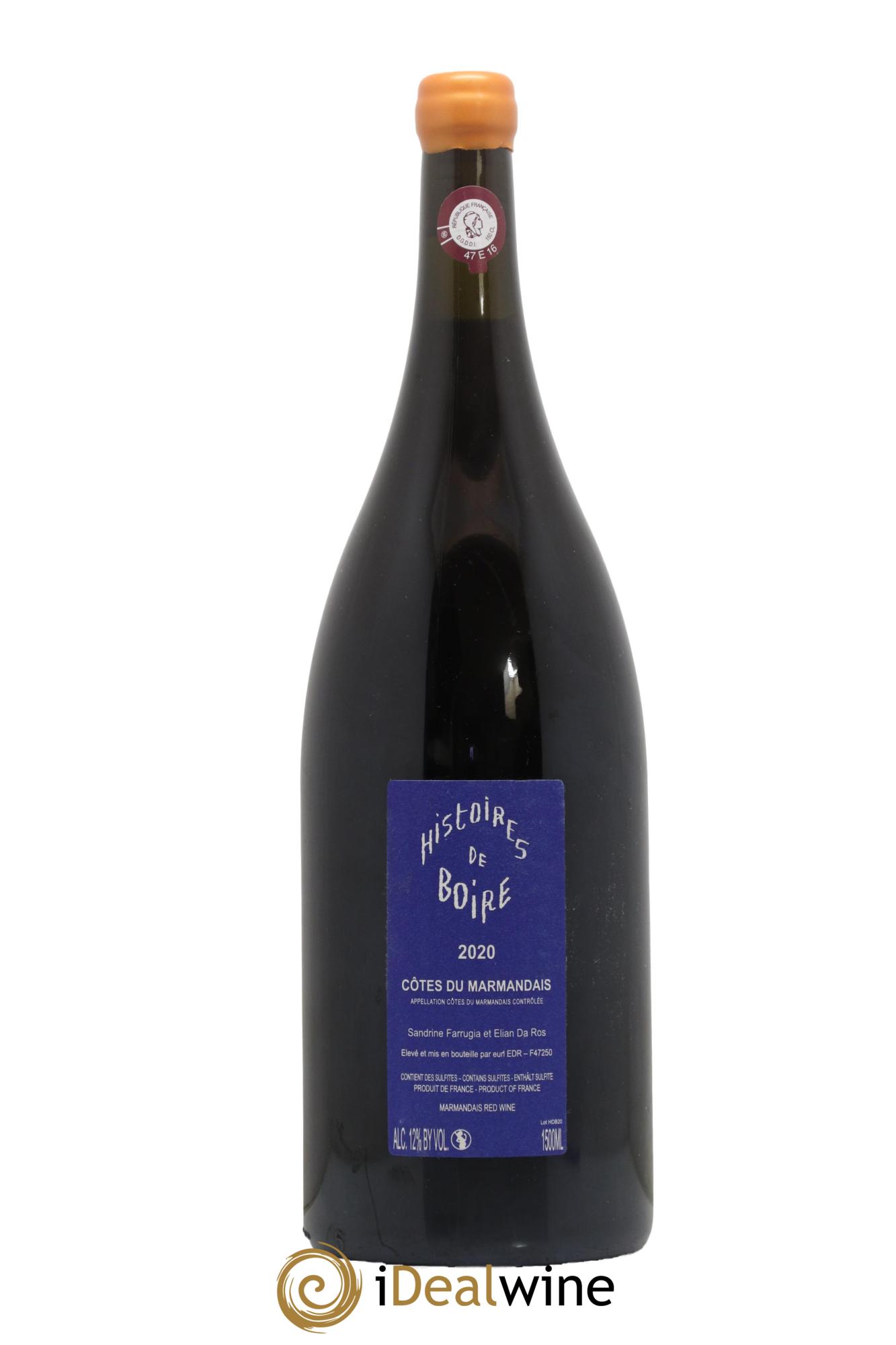 Côtes du Marmandais Histoires de Boire Elian Da Ros (Domaine) 2020 - Lotto di 1 magnum - 1