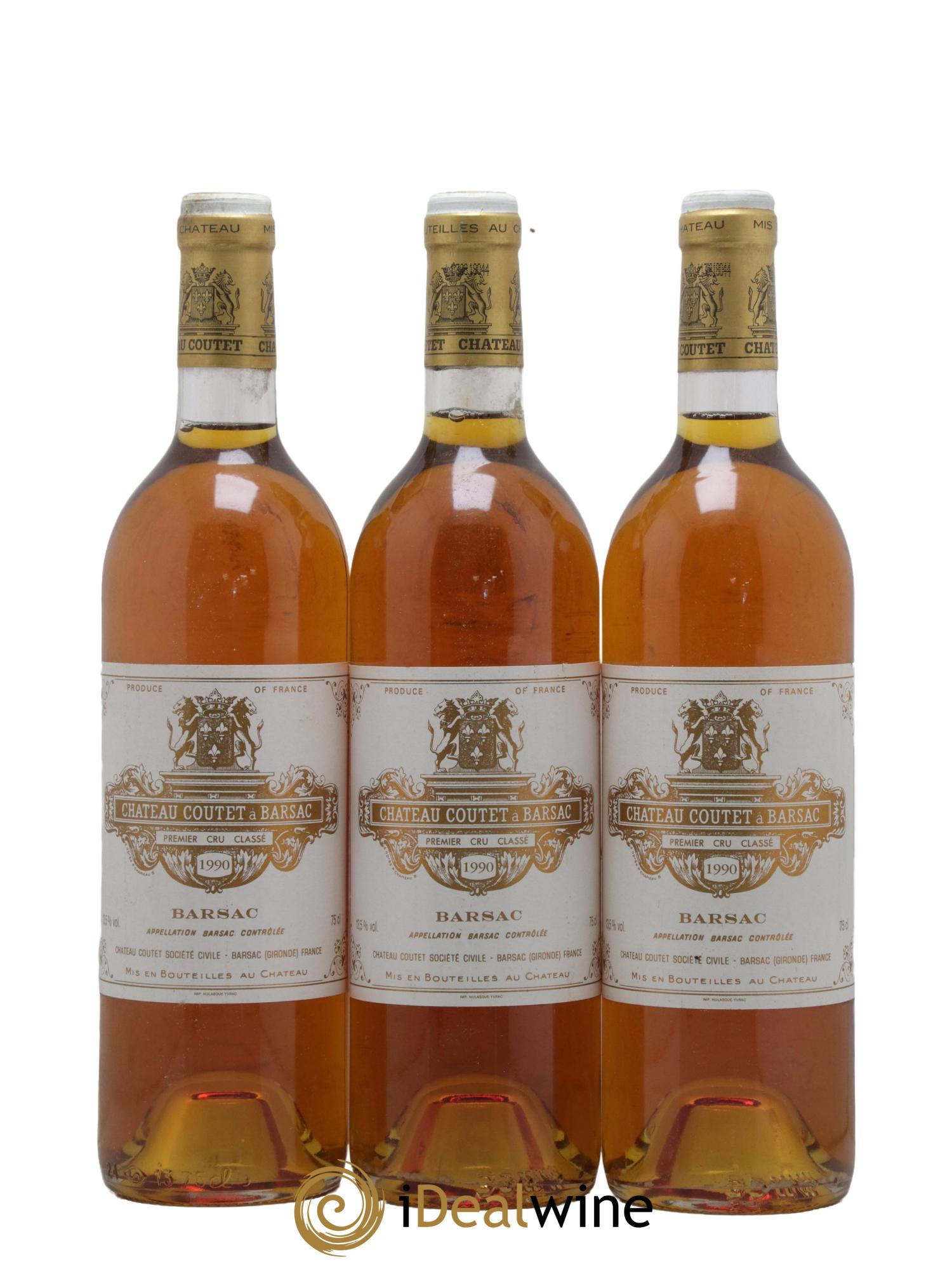 Château Coutet 1er Grand Cru Classé 1990 - Lot de 3 bouteilles - 0