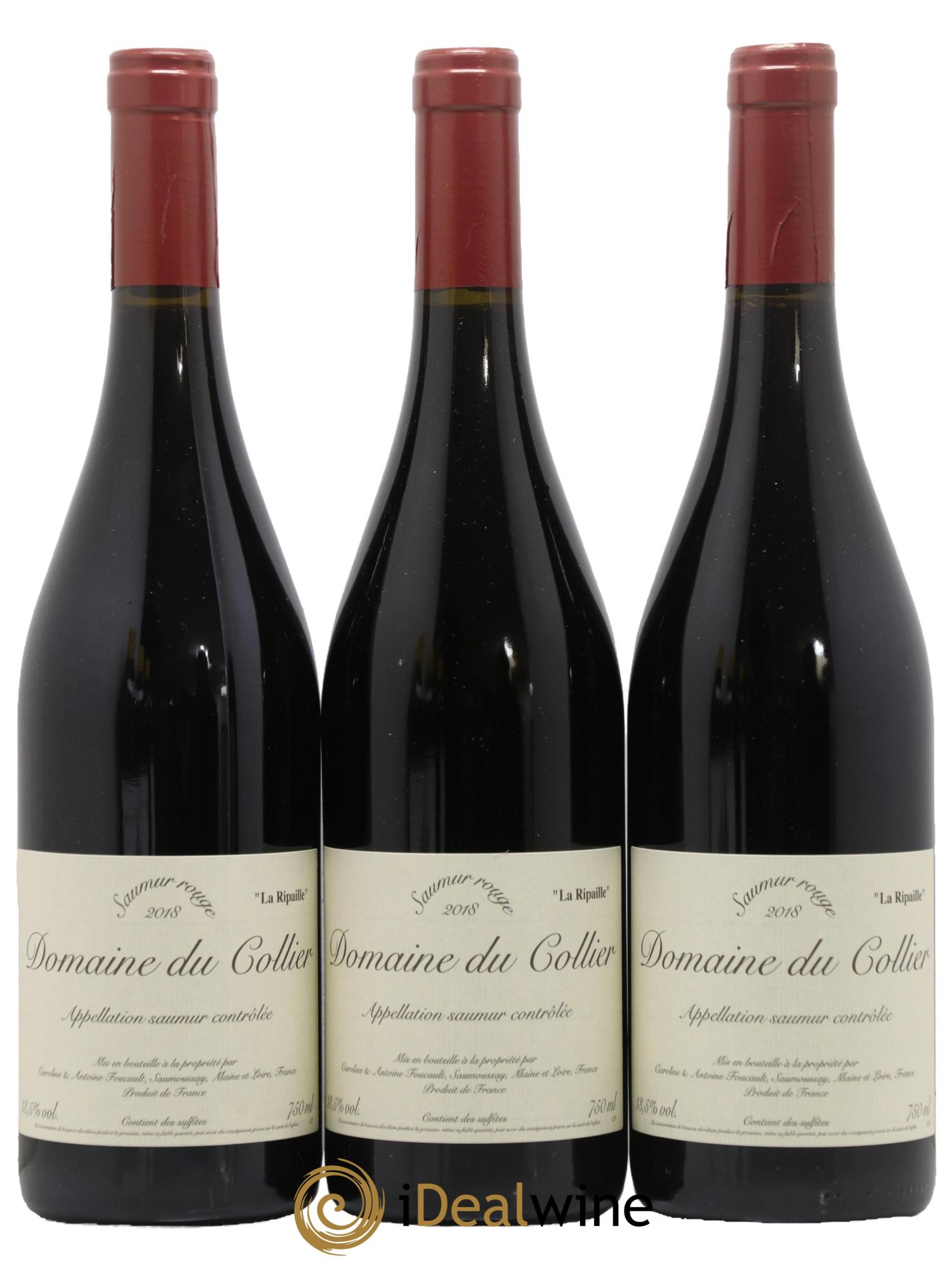 Saumur La Ripaille Domaine du Collier 2018 - Lot de 3 bouteilles - 0