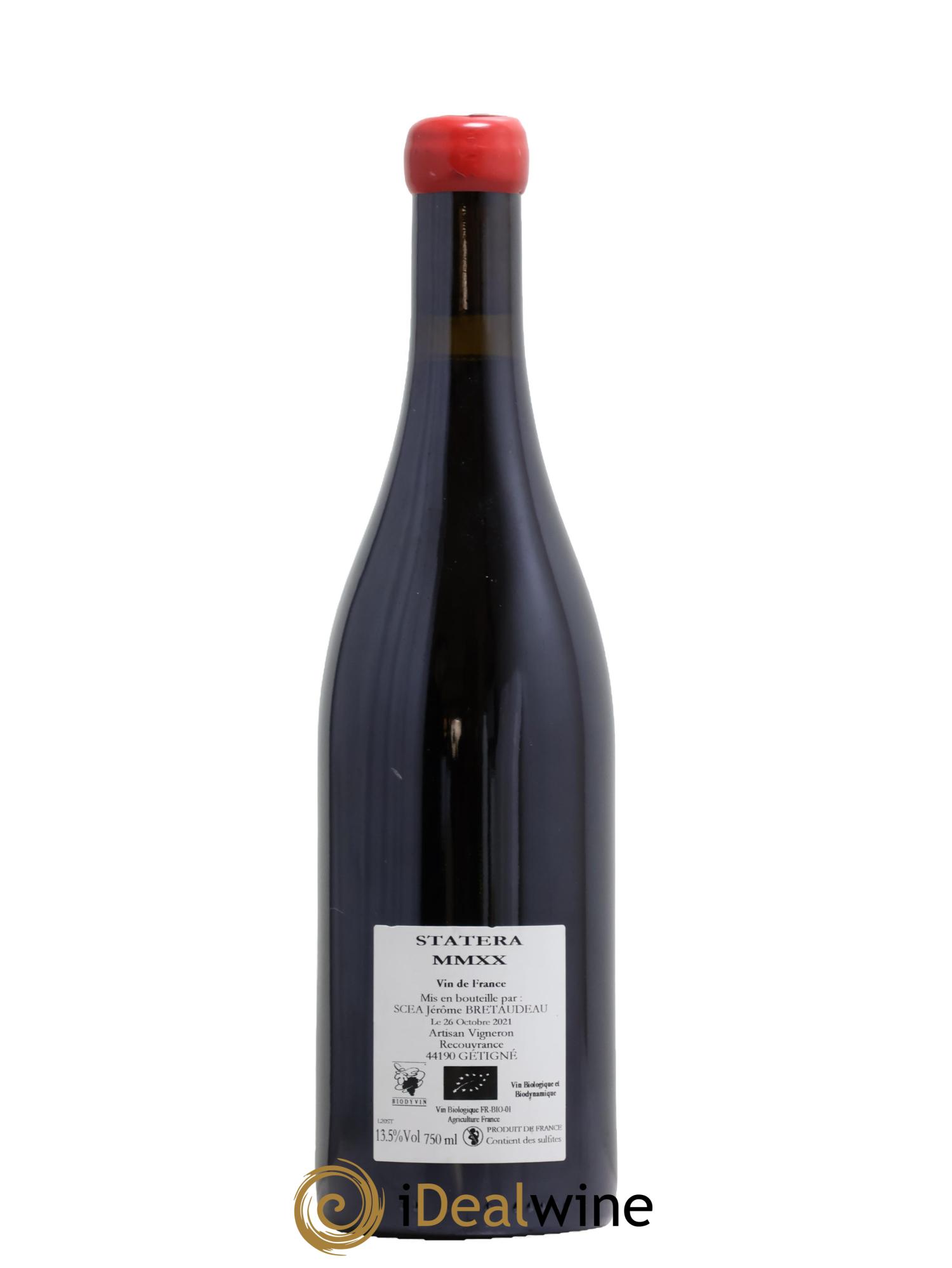 Vin de France Statera Jérôme Bretaudeau - Domaine de Bellevue 2020 - Lot de 1 bouteille - 1