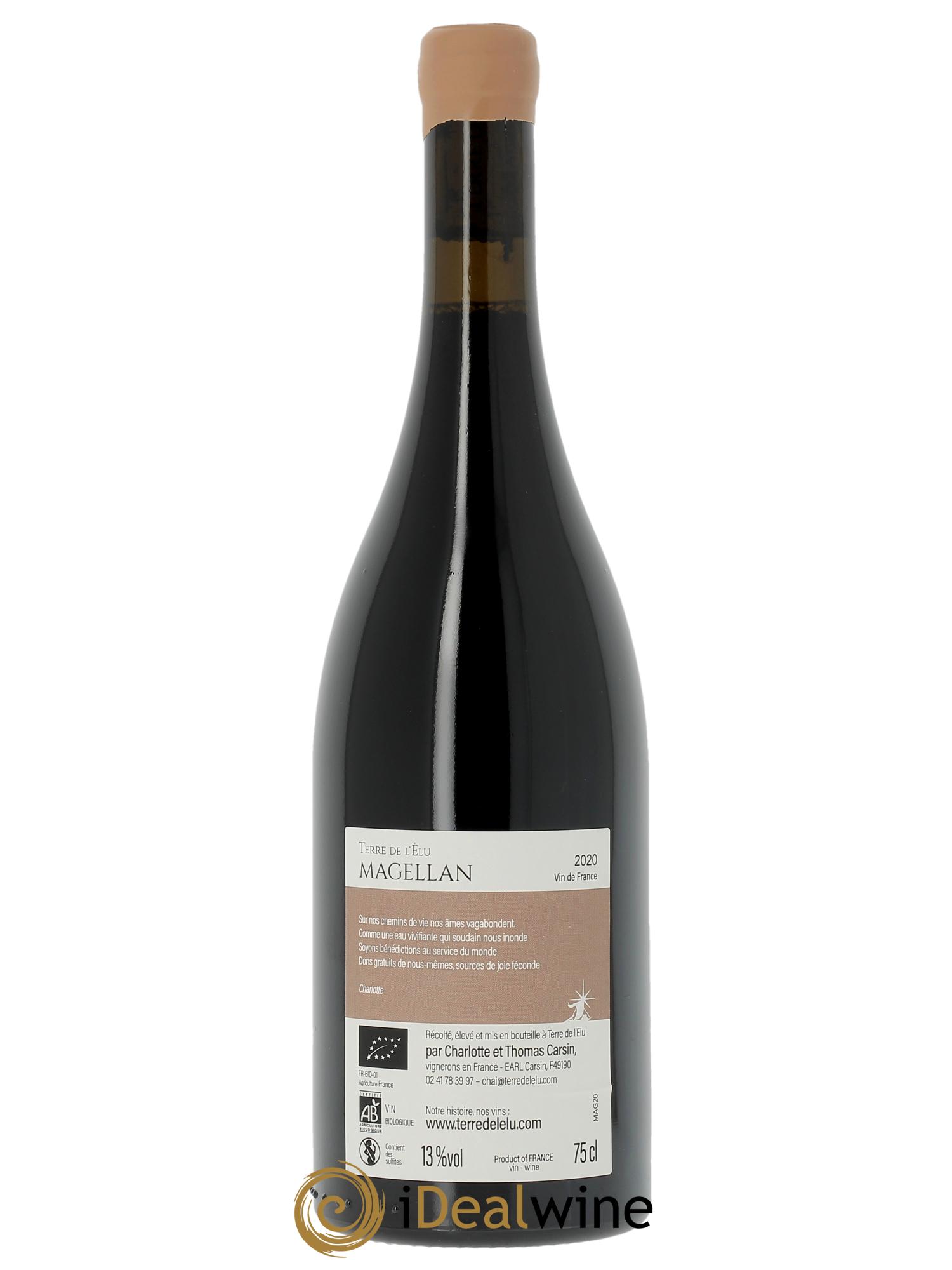 Vin de France Magellan Terre de l'Elu (Clos de L'Elu)  2020 - Lot de 1 bouteille - 1