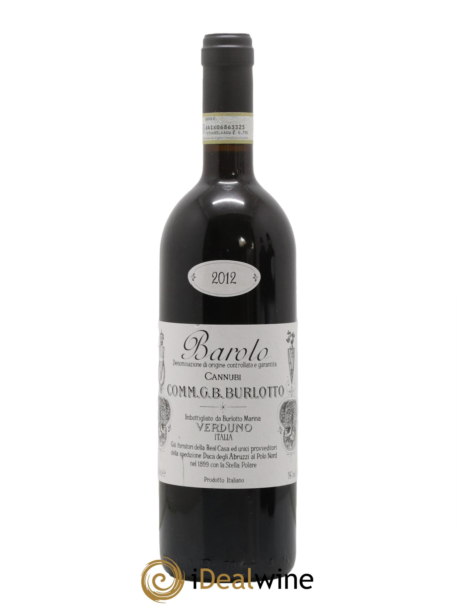 Barolo DOCG Cannubi Comm. Giovan Battista Burlotto 2012 - Lotto di 1 bottiglia - 0