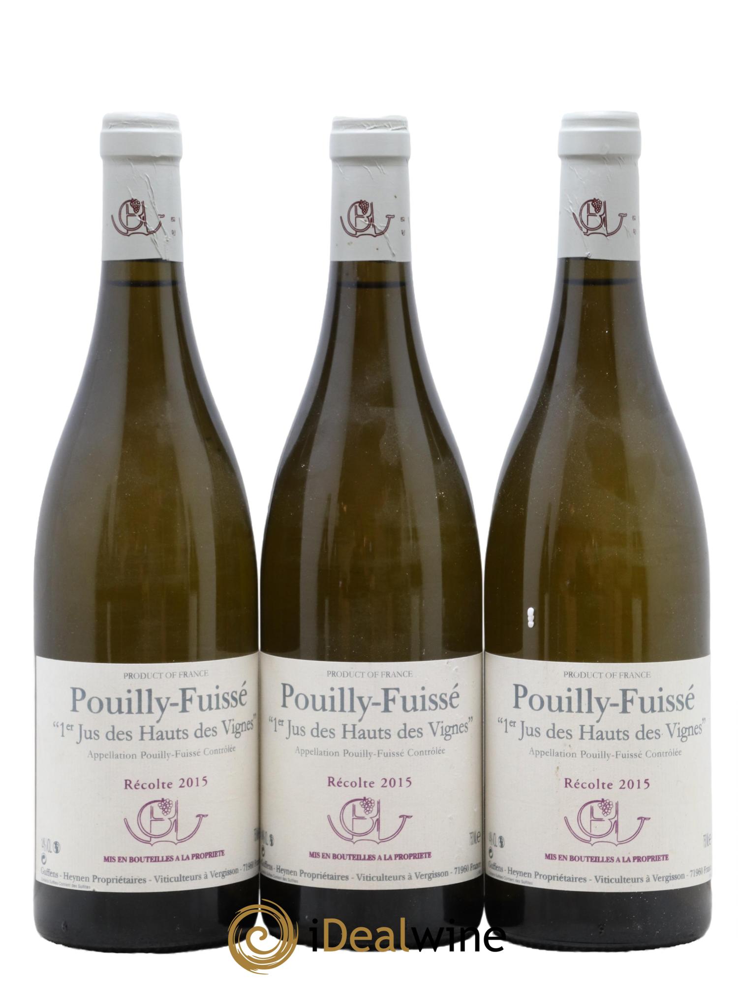 Pouilly-Fuissé 1er Jus des Haut des Vignes Guffens-Heynen  2015 - Lot of 3 bottles - 0