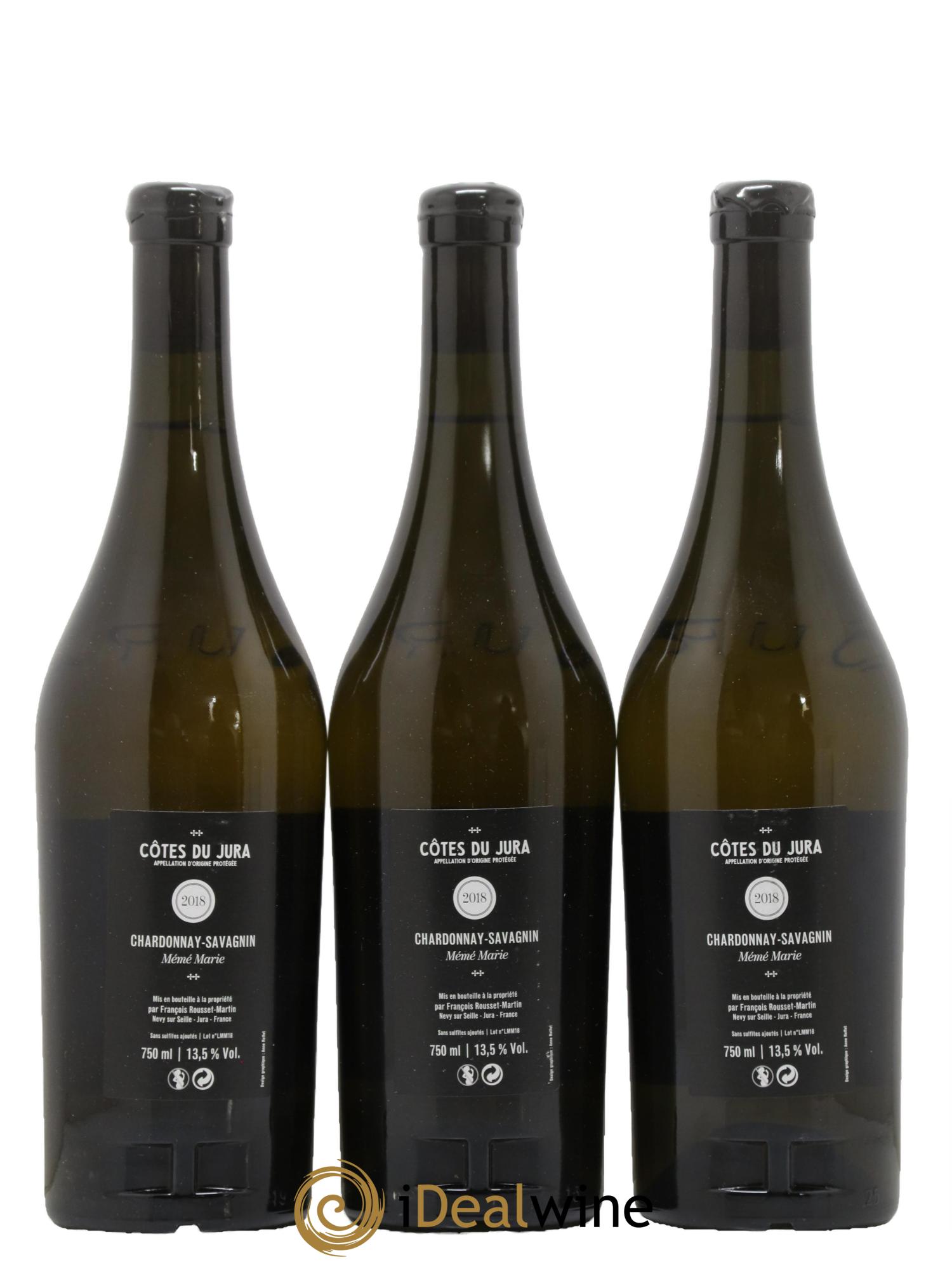 Côtes du Jura Mémé Marie François Rousset Martin 2018 - Lot de 3 bouteilles - 1