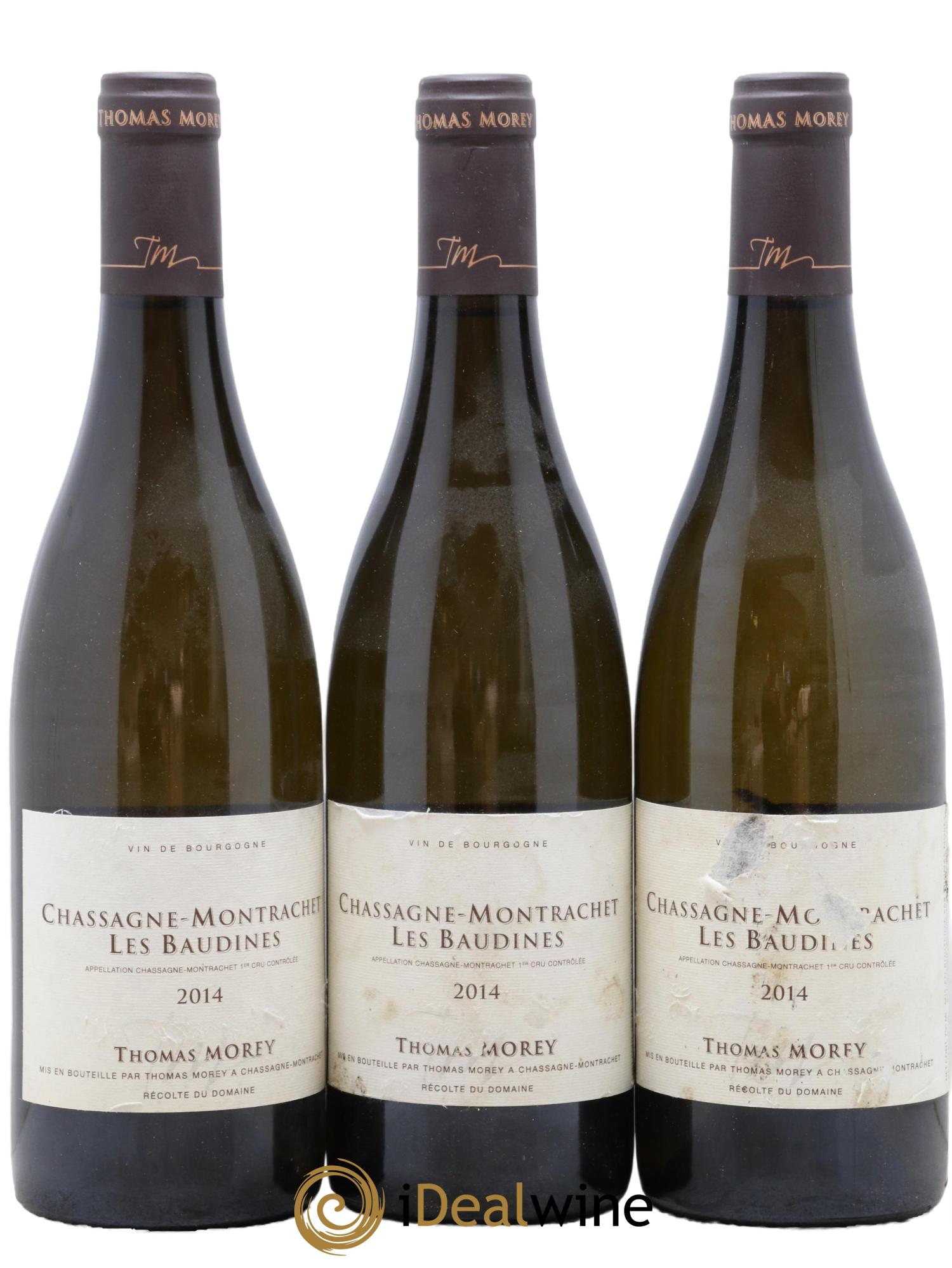 Chassagne-Montrachet 1er Cru Les Baudines Thomas Morey  2014 - Posten von 3 Flaschen - 0