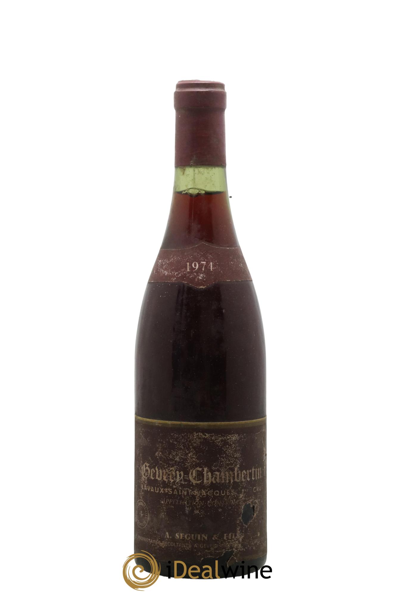 Gevrey-Chambertin 1er Cru Lavaux Saint Jacques A.Seguin 1974 - Posten von 1 Flasche - 0