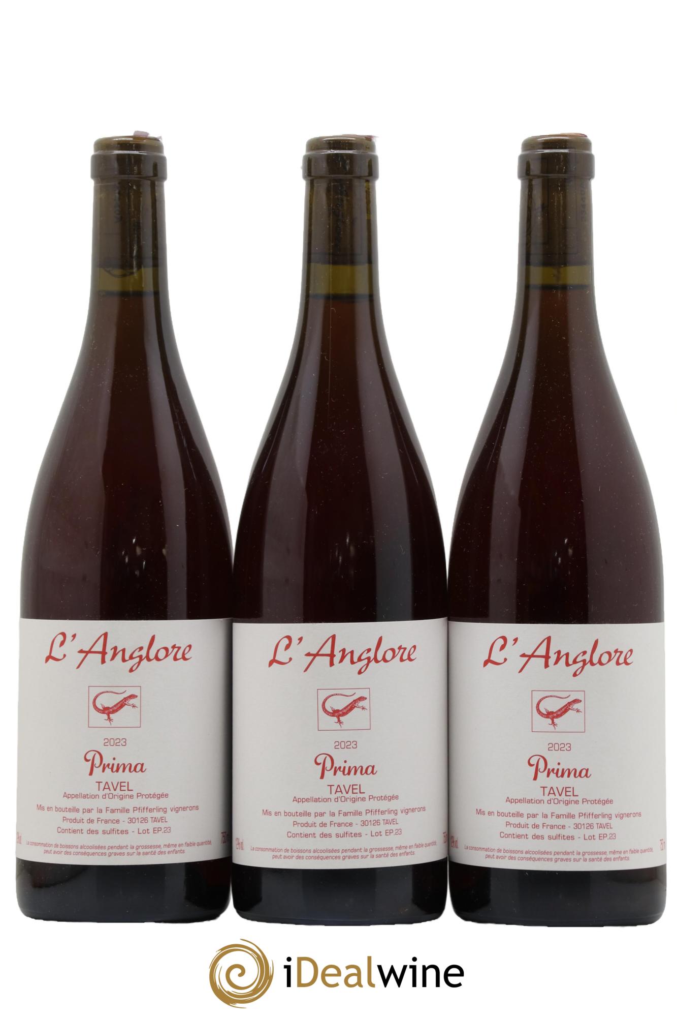 Tavel Prima L'Anglore  2023 - Lot de 3 bouteilles - 0