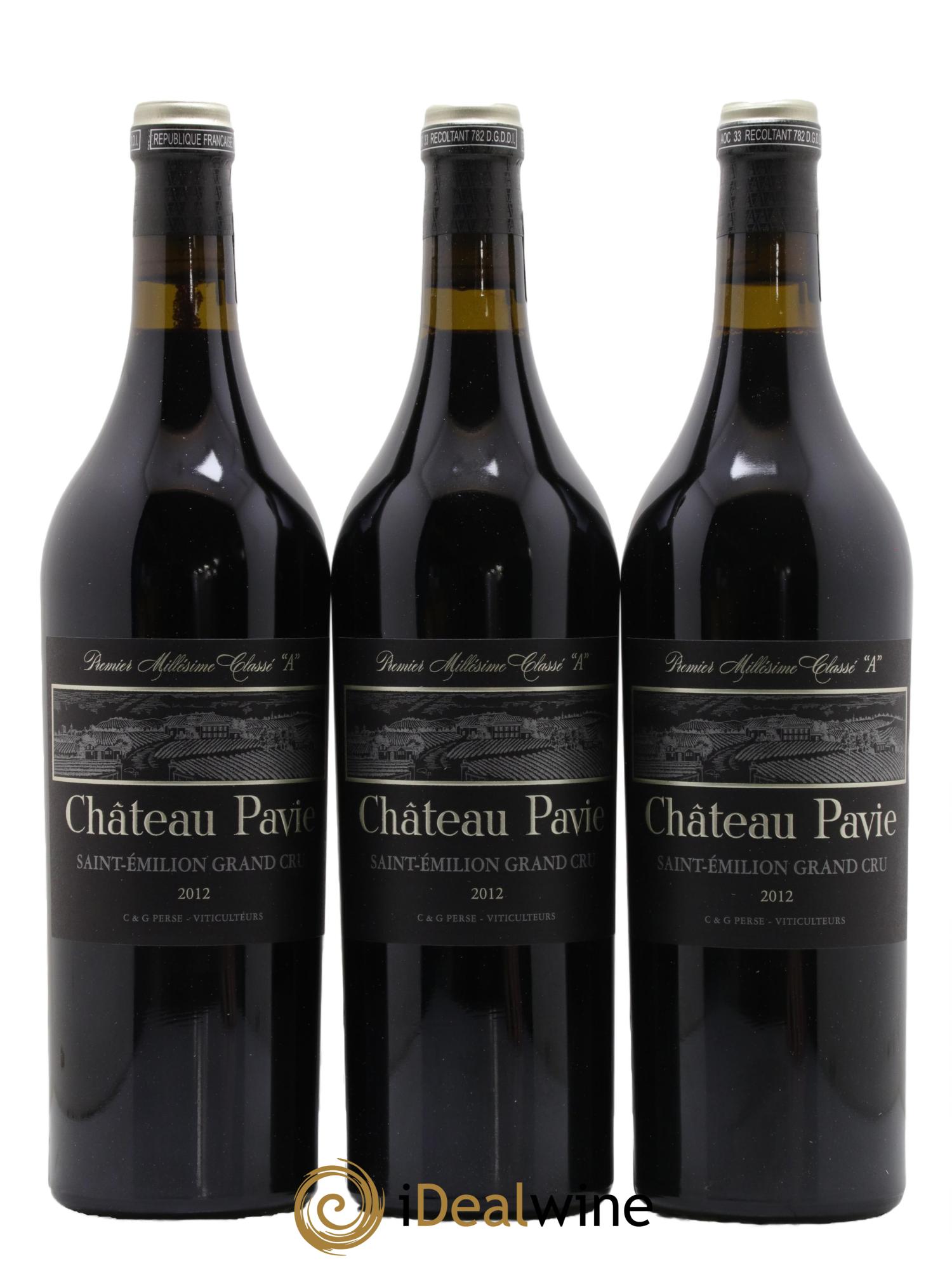 Château Pavie 1er Grand Cru Classé A 2012 - Lot de 3 bouteilles - 0