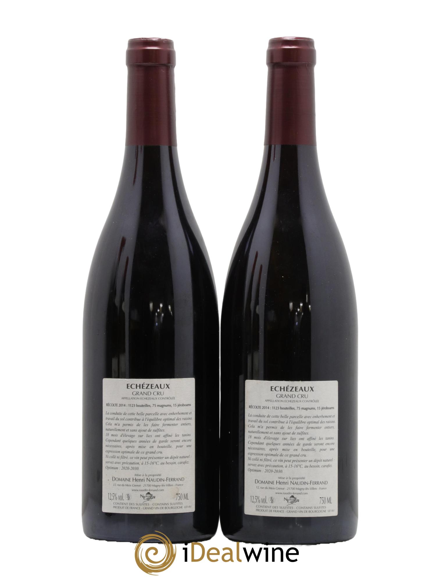 Echezeaux Grand Cru Claire Naudin 2014 - Lot de 2 bouteilles - 1