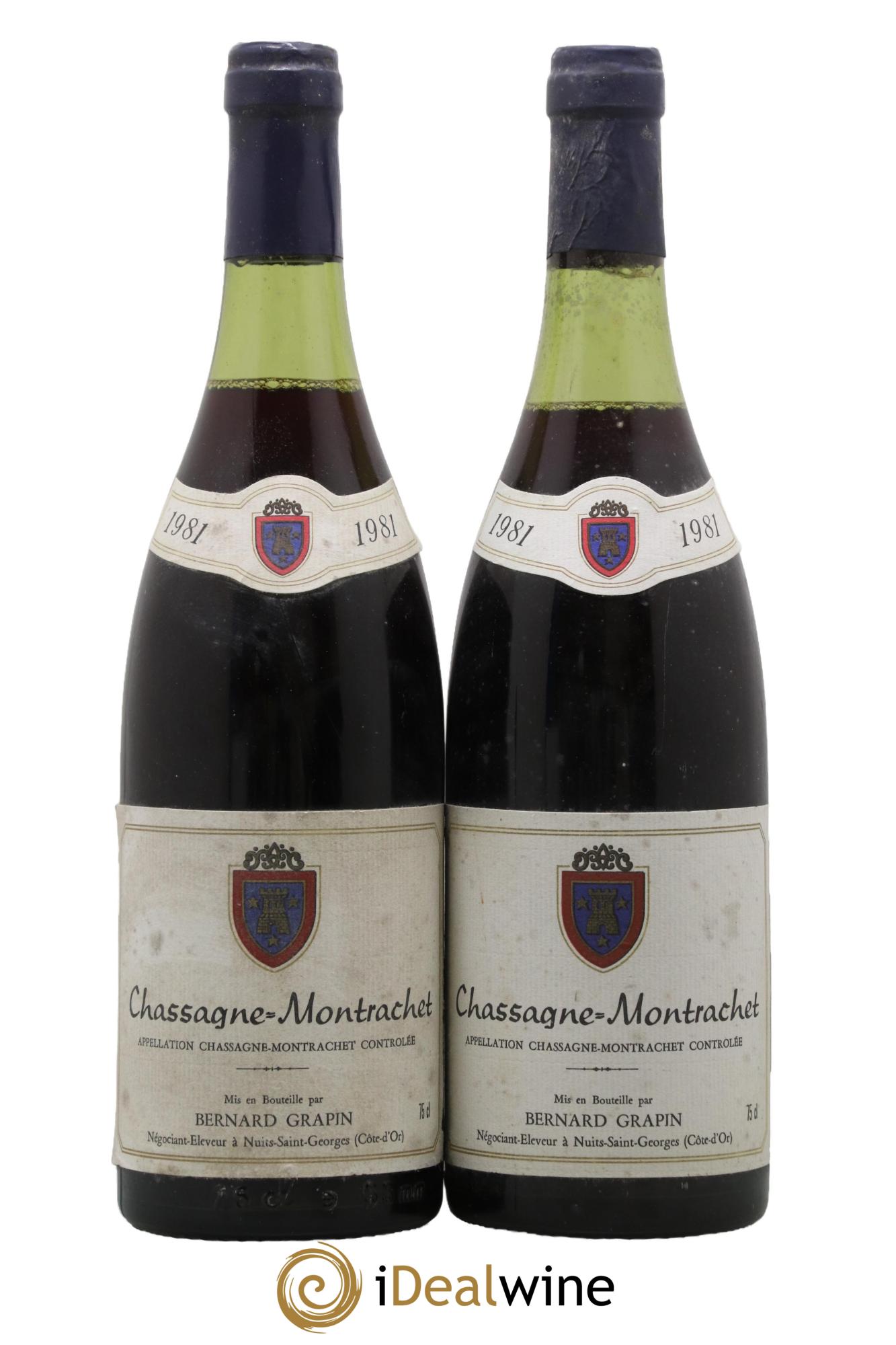 Chassagne-Montrachet Bernard Grapin 1981 - Posten von 2 Flaschen - 0