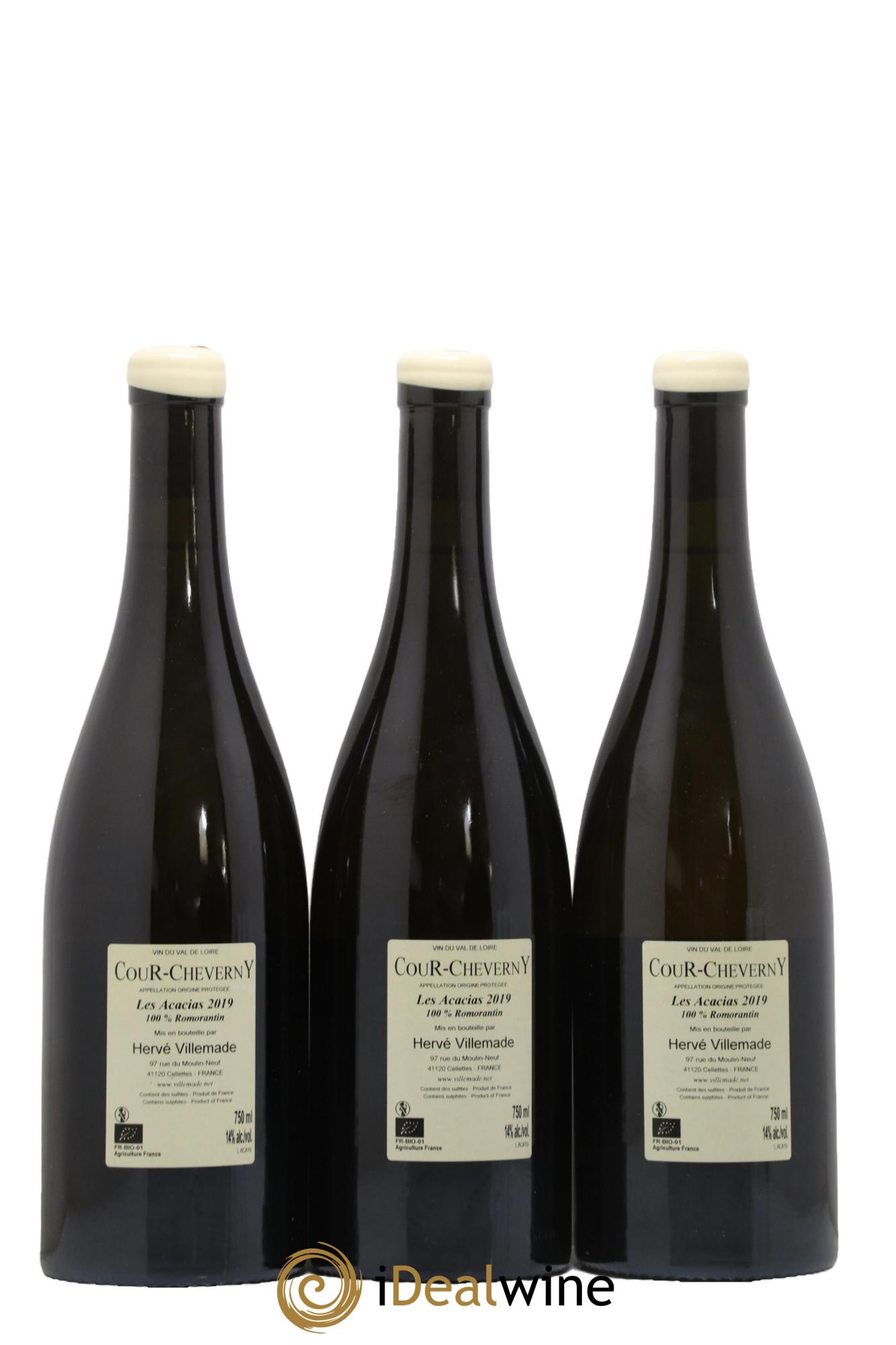 Cour-Cheverny Les Acacias Herve Villemade 2019 - Lot of 3 bottles - 1