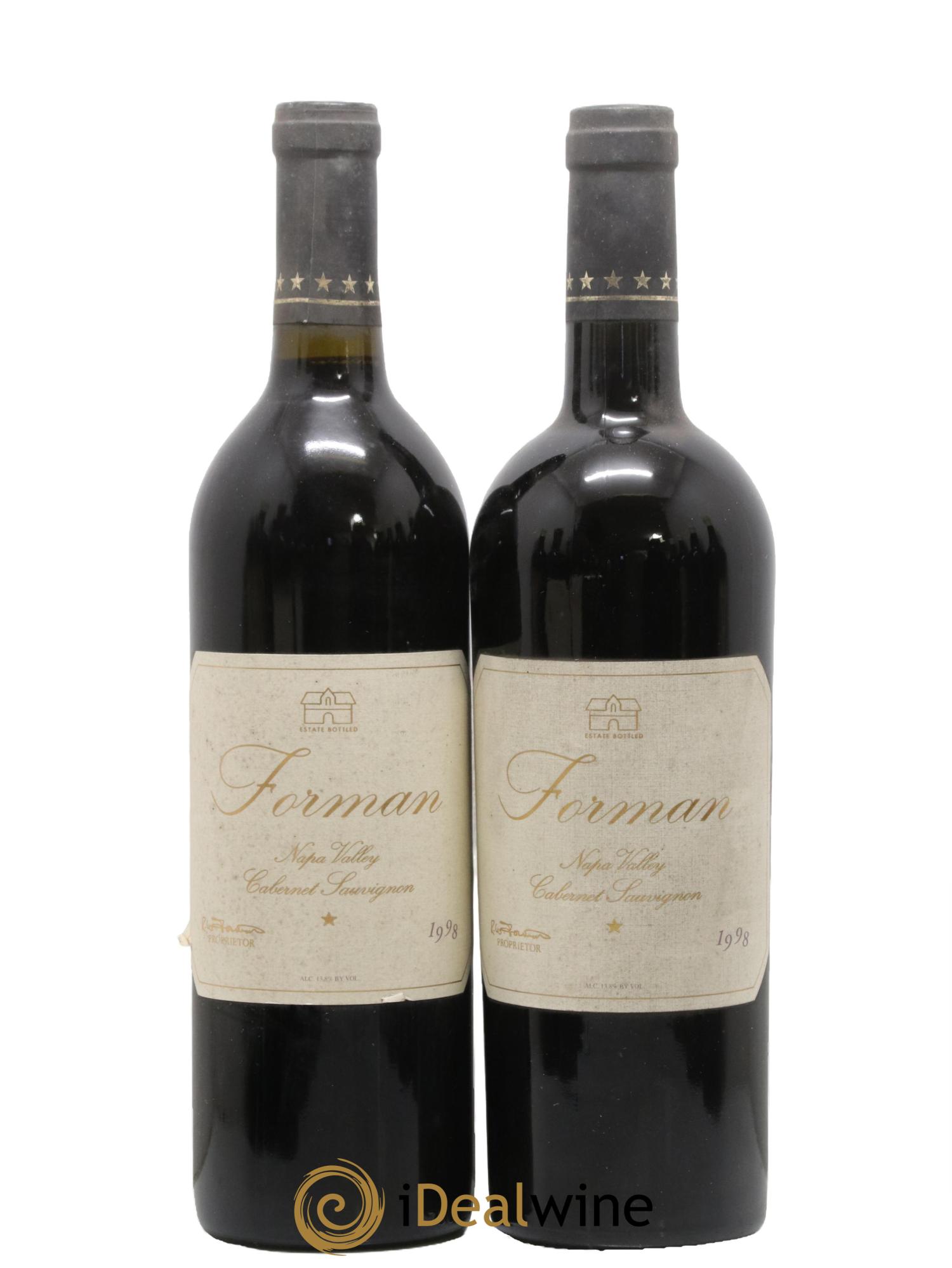 USA Napa Valley Cabernet Sauvignon Forman 1998 - Lot de 2 bouteilles - 0