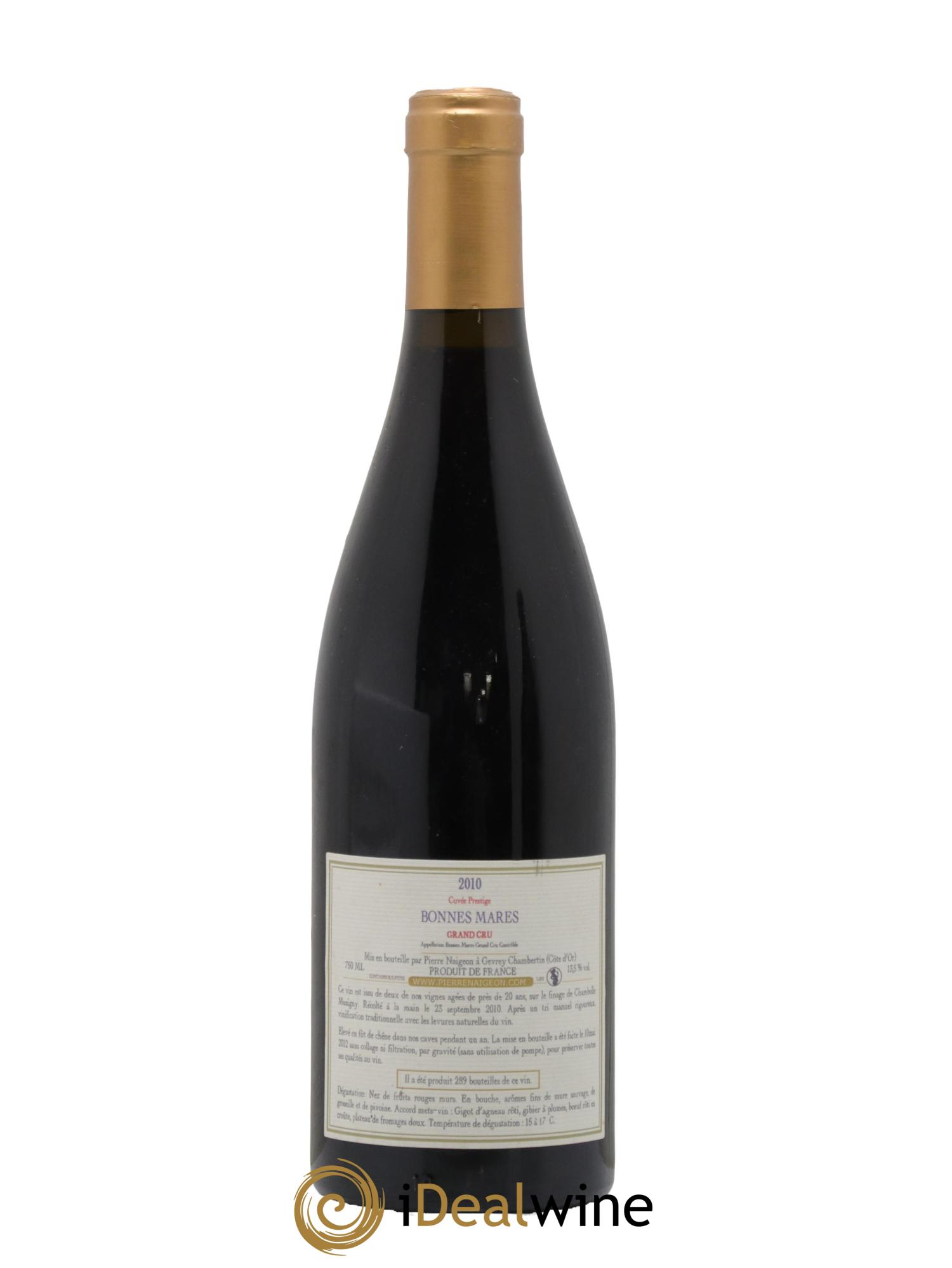 Bonnes-Mares Grand Cru Cuvée Prestige Pierre Naigeon (Domaine) 2010 - Posten von 1 Flasche - 1