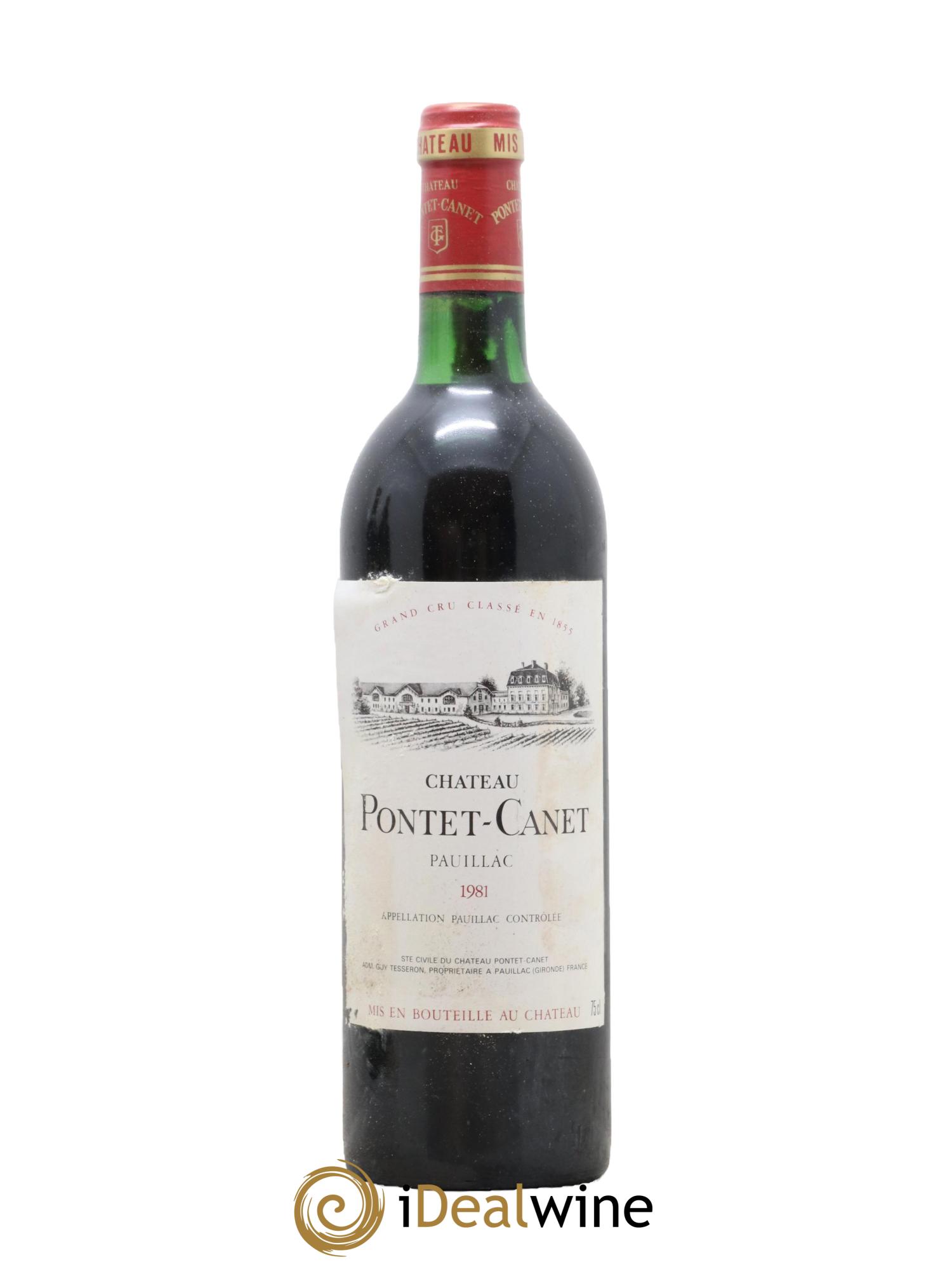 Château Pontet Canet 5ème Grand Cru Classé 1981 - Lot de 1 bouteille - 0