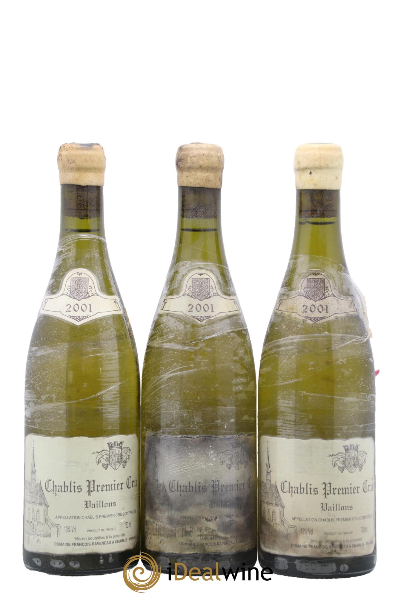 Chablis 1er Cru Vaillons Raveneau (Domaine) 2001 - Lot of 3 bottles - 0