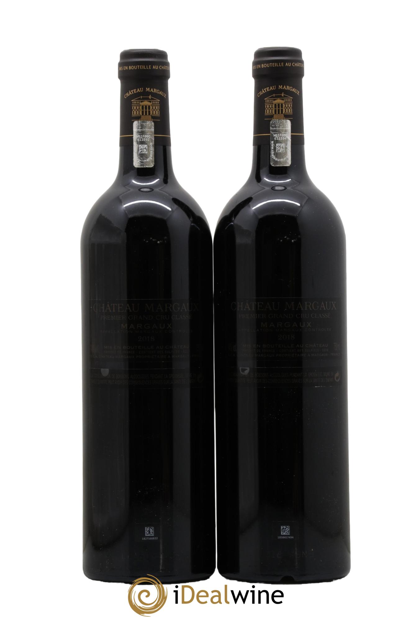 Château Margaux 1er Grand Cru Classé 2018 - Lot de 2 bouteilles - 1