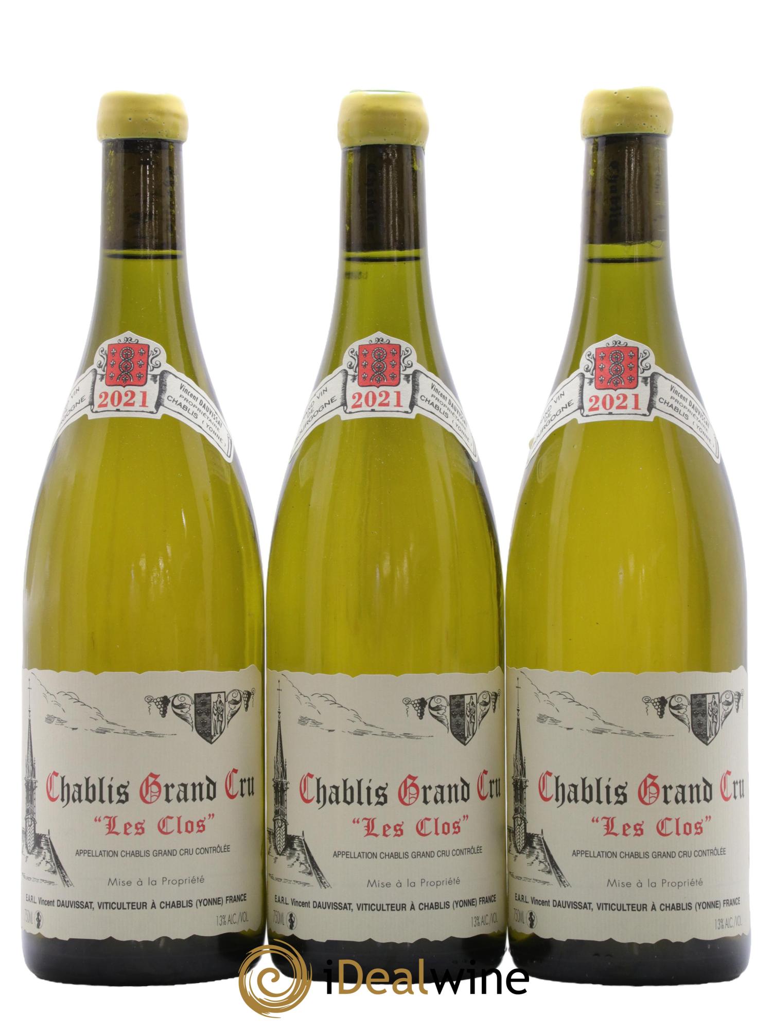 Chablis Grand Cru Les Clos Vincent Dauvissat (Domaine) 2021 - Lotto di 3 bottiglie - 0