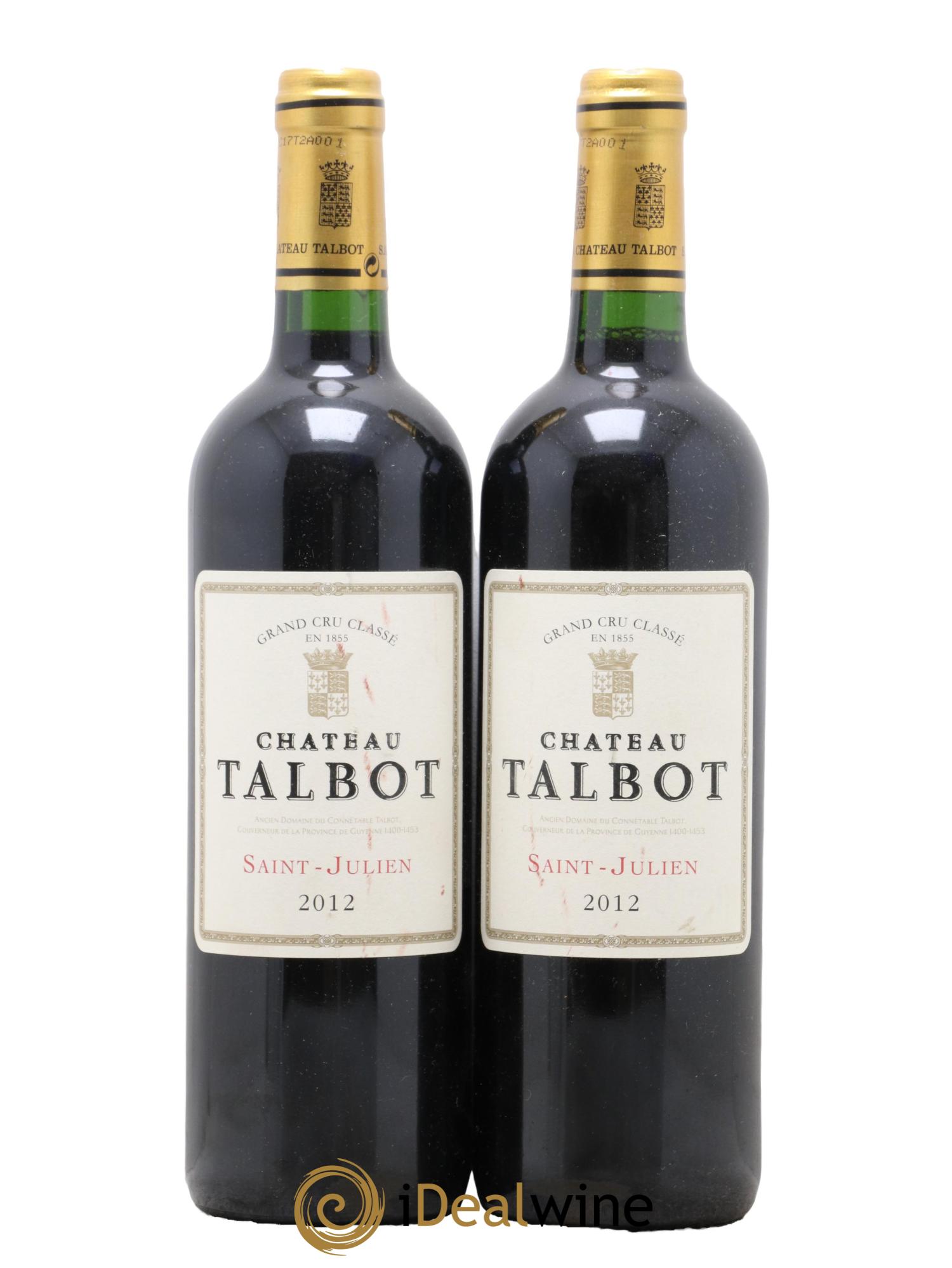 Château Talbot 4ème Grand Cru Classé 2012 - Posten von 2 Flaschen - 0