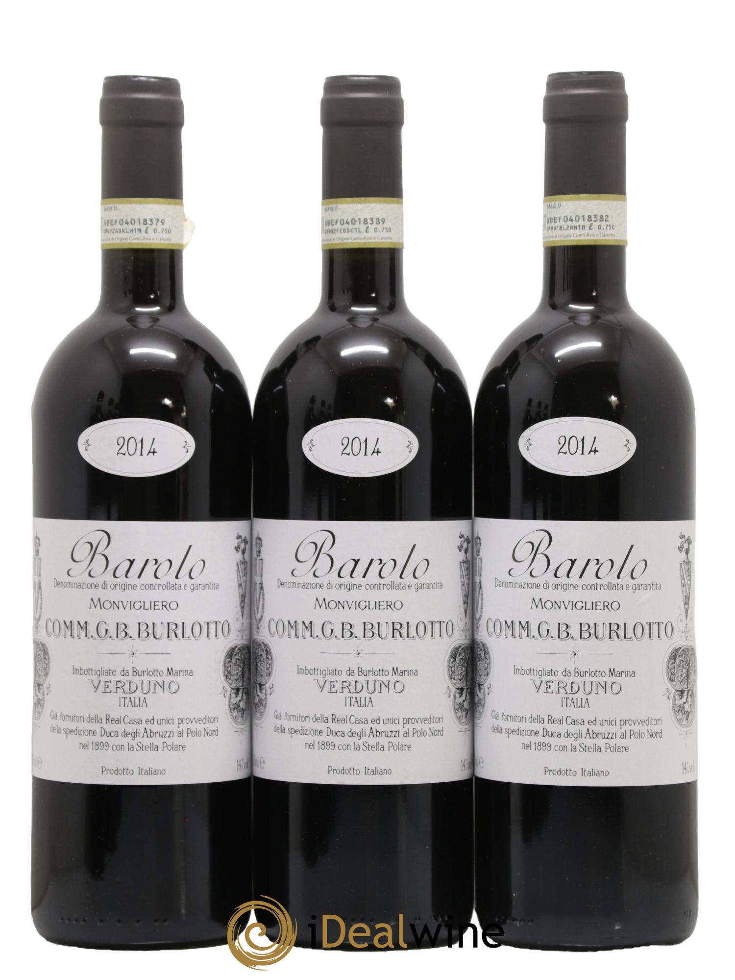 Barolo DOCG Monvigliero Comm. Giovan Battista Burlotto 2014 - Lot of 3 bottles - 0