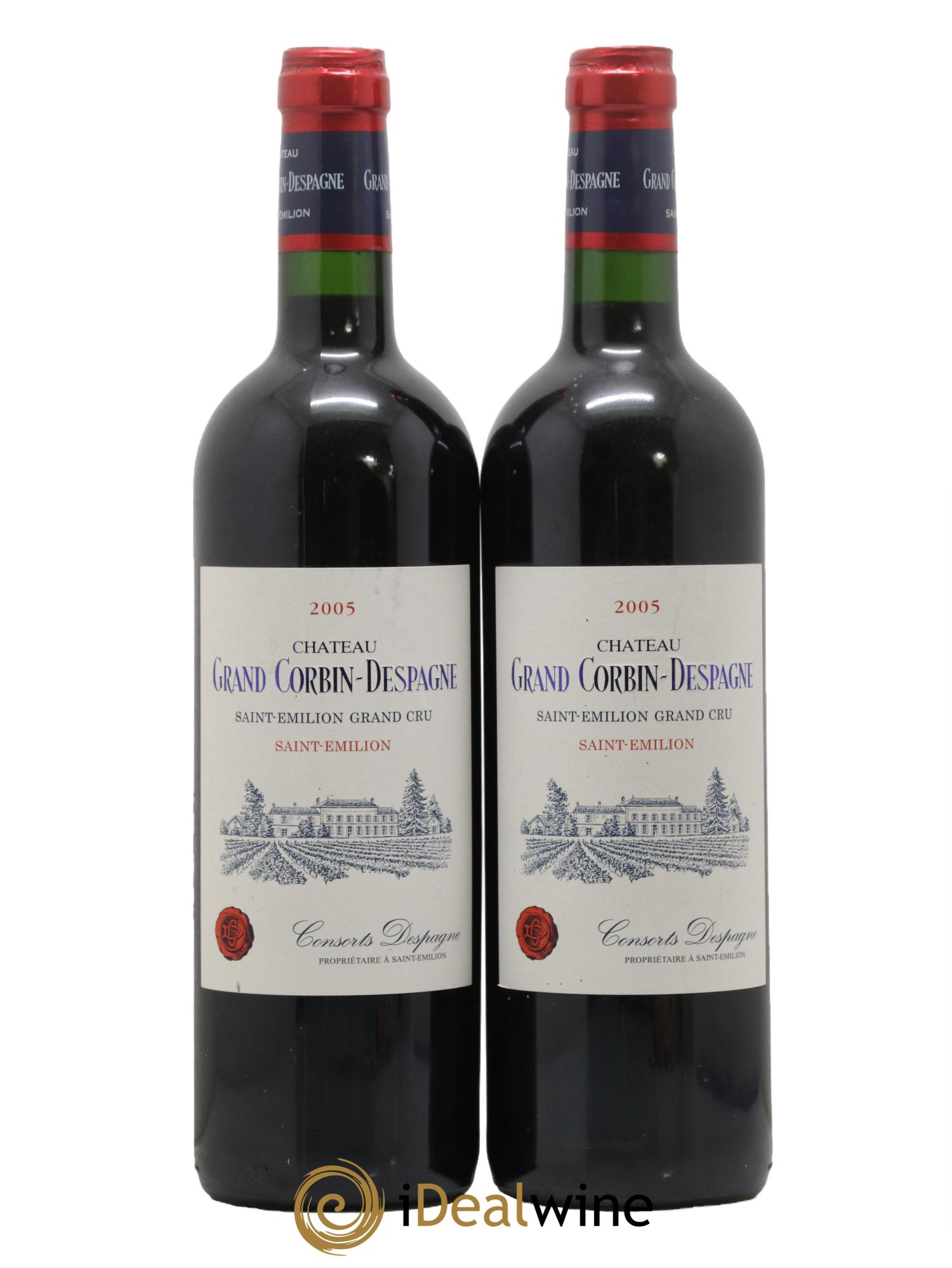 Château Grand Corbin Despagne Grand Cru Classé 2005 - Lotto di 2 bottiglie - 0