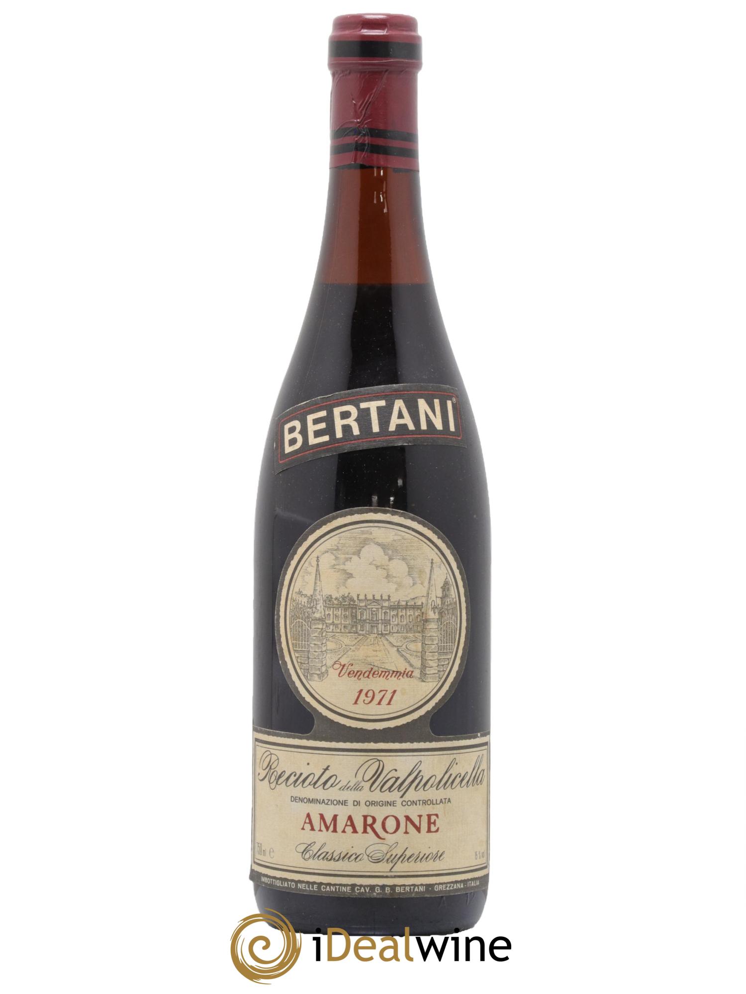 Amarone della Valpolicella Classico DOC Bertani 1971 - Lot de 1 bouteille - 0