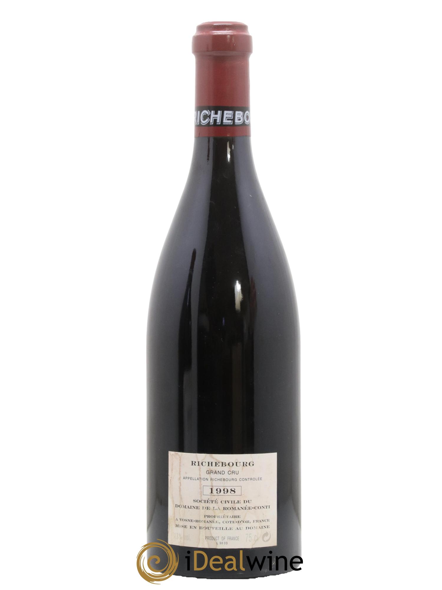 Richebourg Grand Cru Domaine de la Romanée-Conti 1998 - Lotto di 1 bottiglia - 1