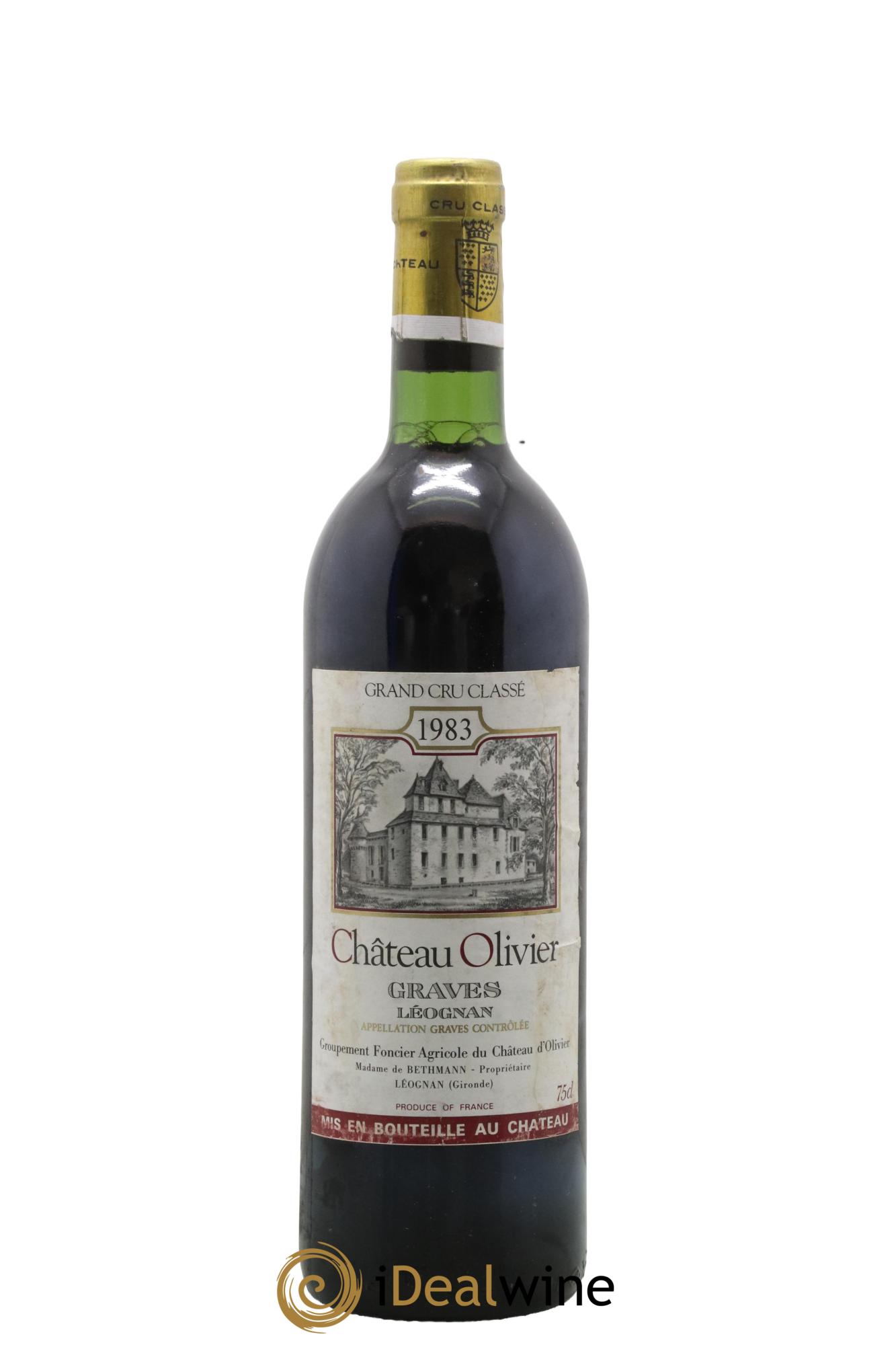 Château Olivier Cru Classé de Graves 1983 - Posten von 1 Flasche - 0