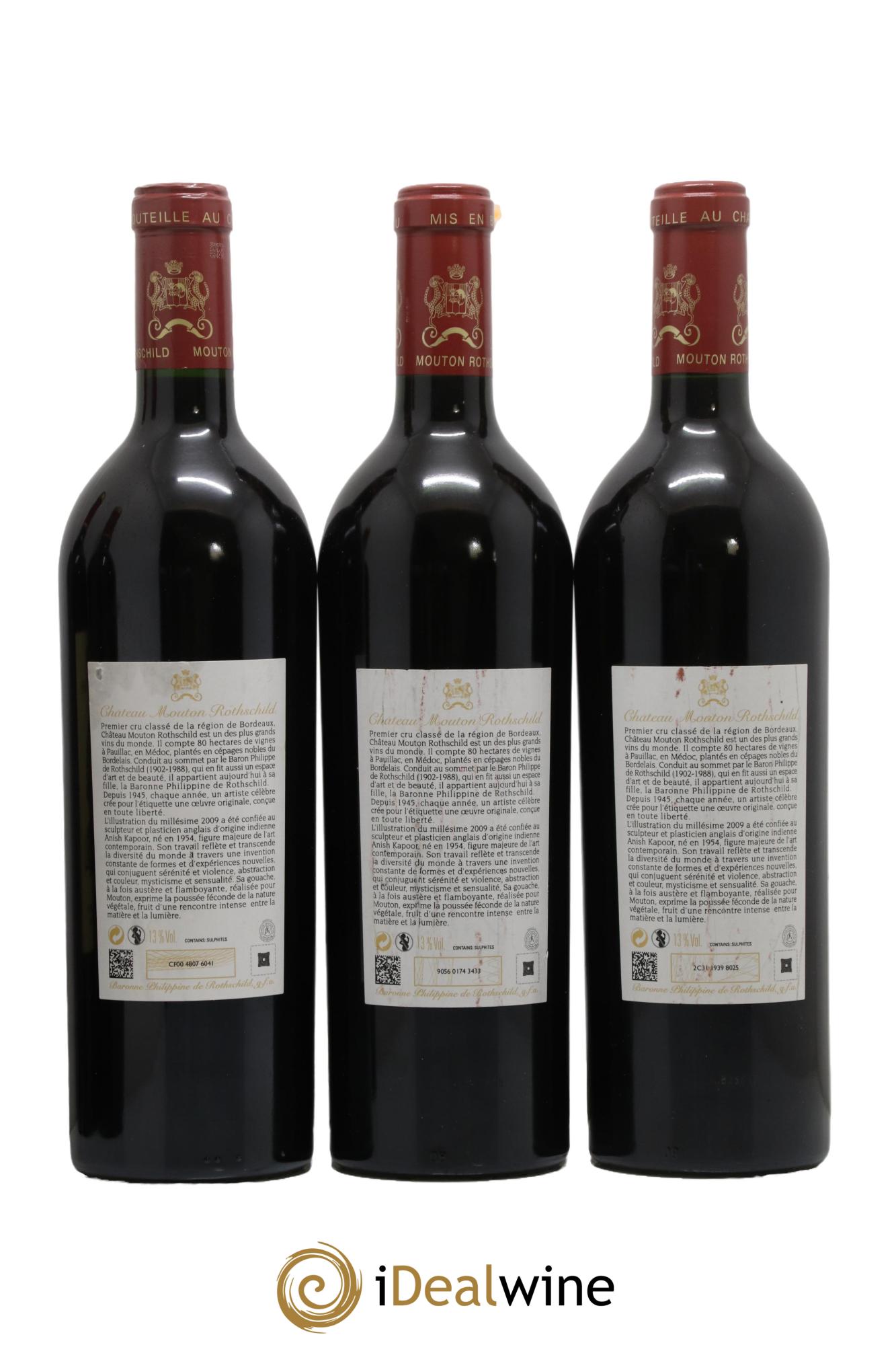 Château Mouton Rothschild 1er Grand Cru Classé 2009 - Lotto di 3 bottiglie - 1