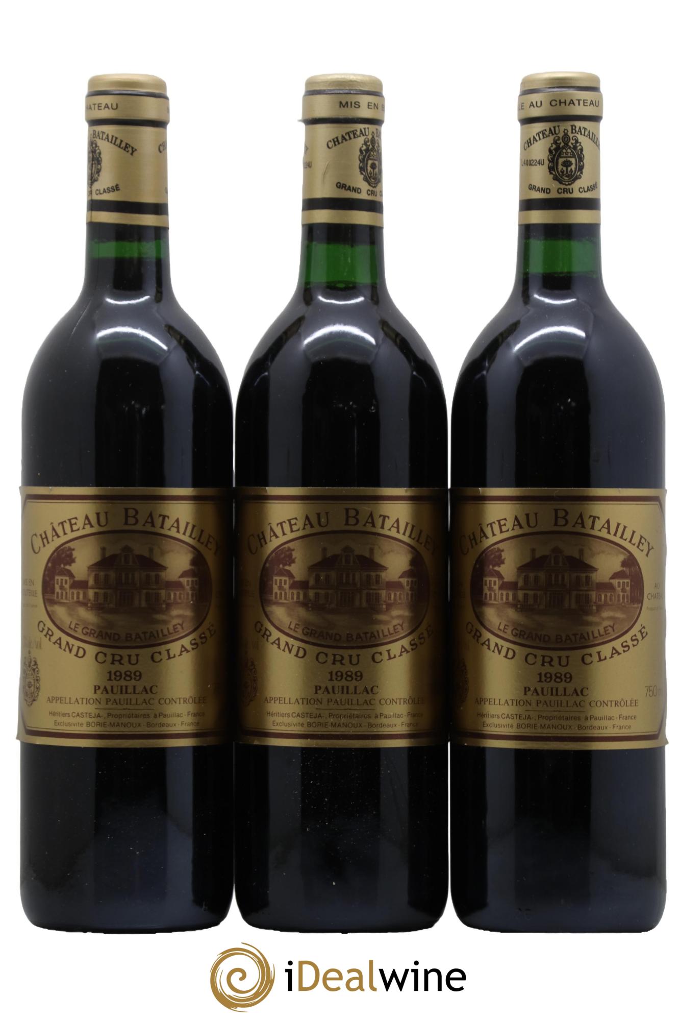 Château Batailley 5ème Grand Cru Classé 1989 - Lot de 3 bouteilles - 0