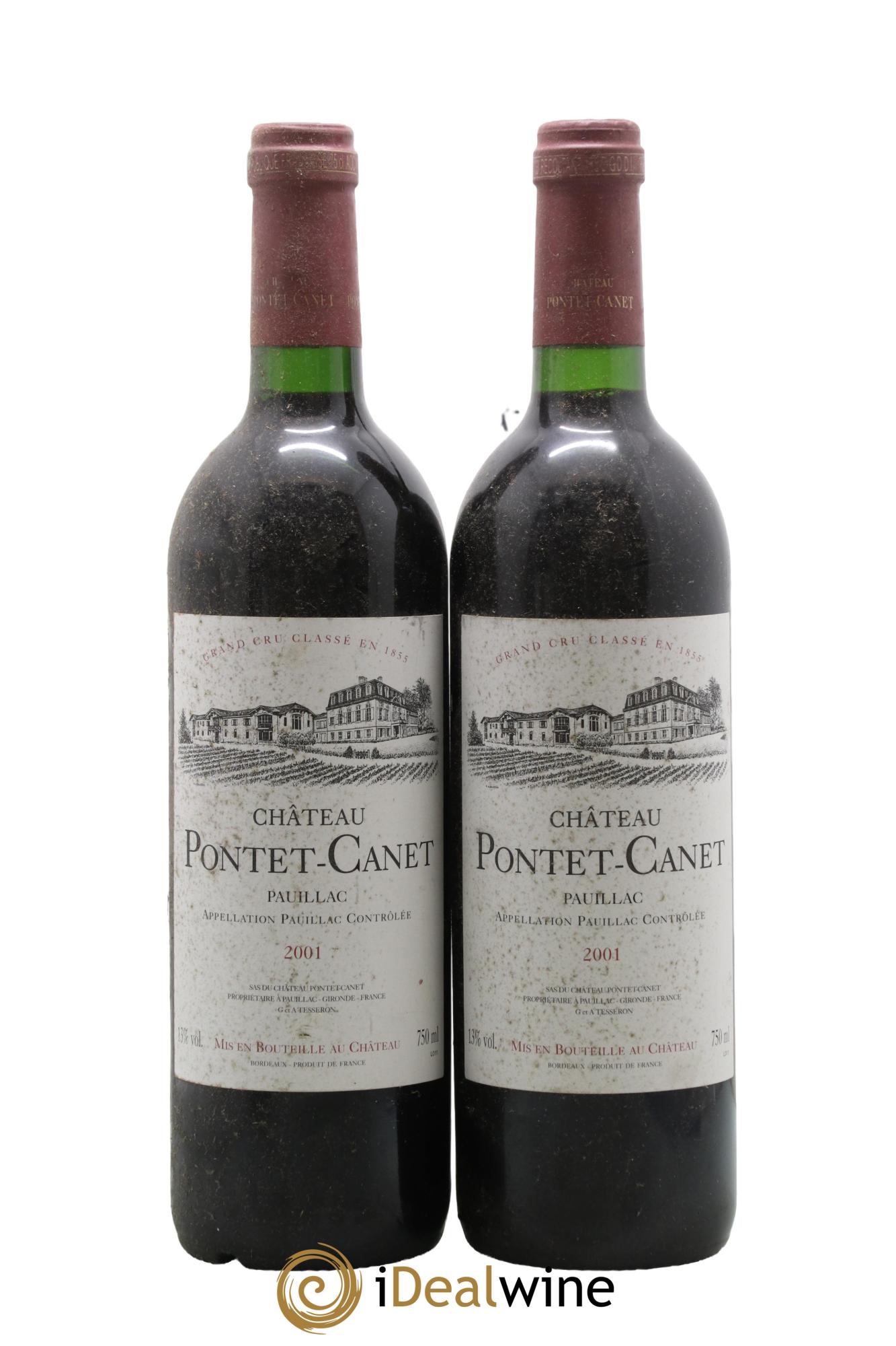 Château Pontet Canet 5ème Grand Cru Classé 2001 - Lot de 2 bouteilles - 0