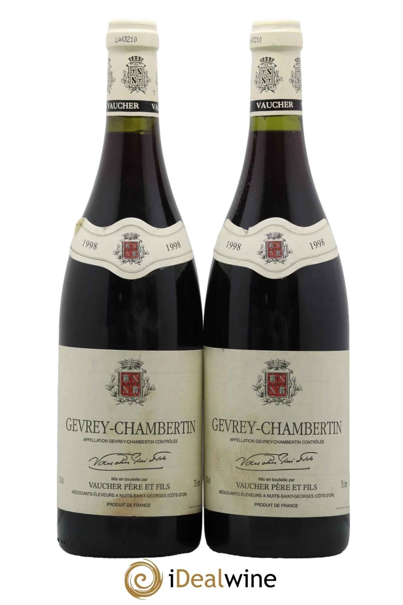 Gevrey-Chambertin Vaucher Père et Fils 1998 - Lot de 2 bouteilles - 0