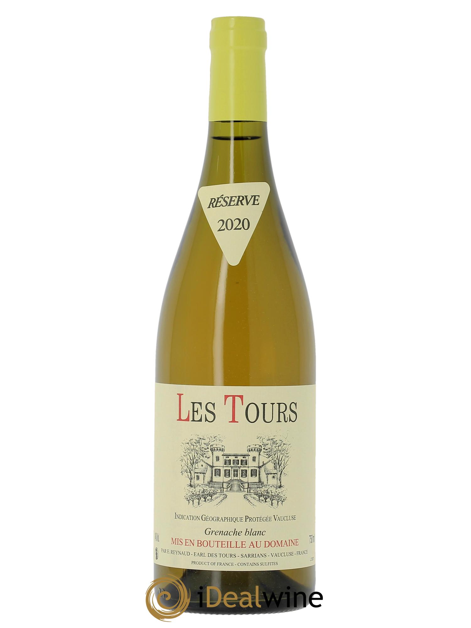 IGP Vaucluse (Vin de Pays de Vaucluse) Les Tours Grenache Blanc Emmanuel Reynaud  2020 - Lot de 1 bouteille - 0