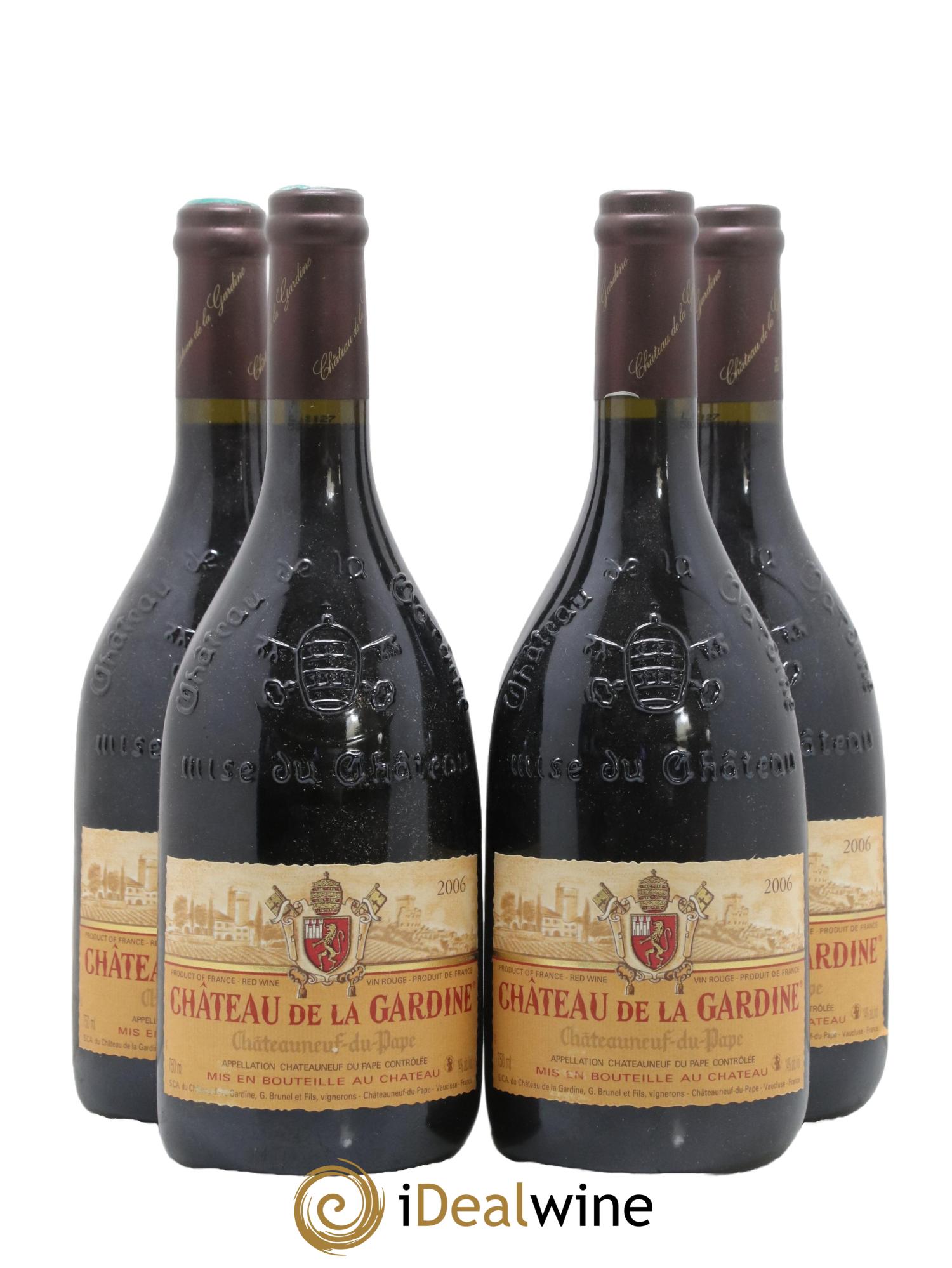 Châteauneuf-du-Pape Château de La Gardine Famille Brunel 2006 - Posten von 4 Flaschen - 0