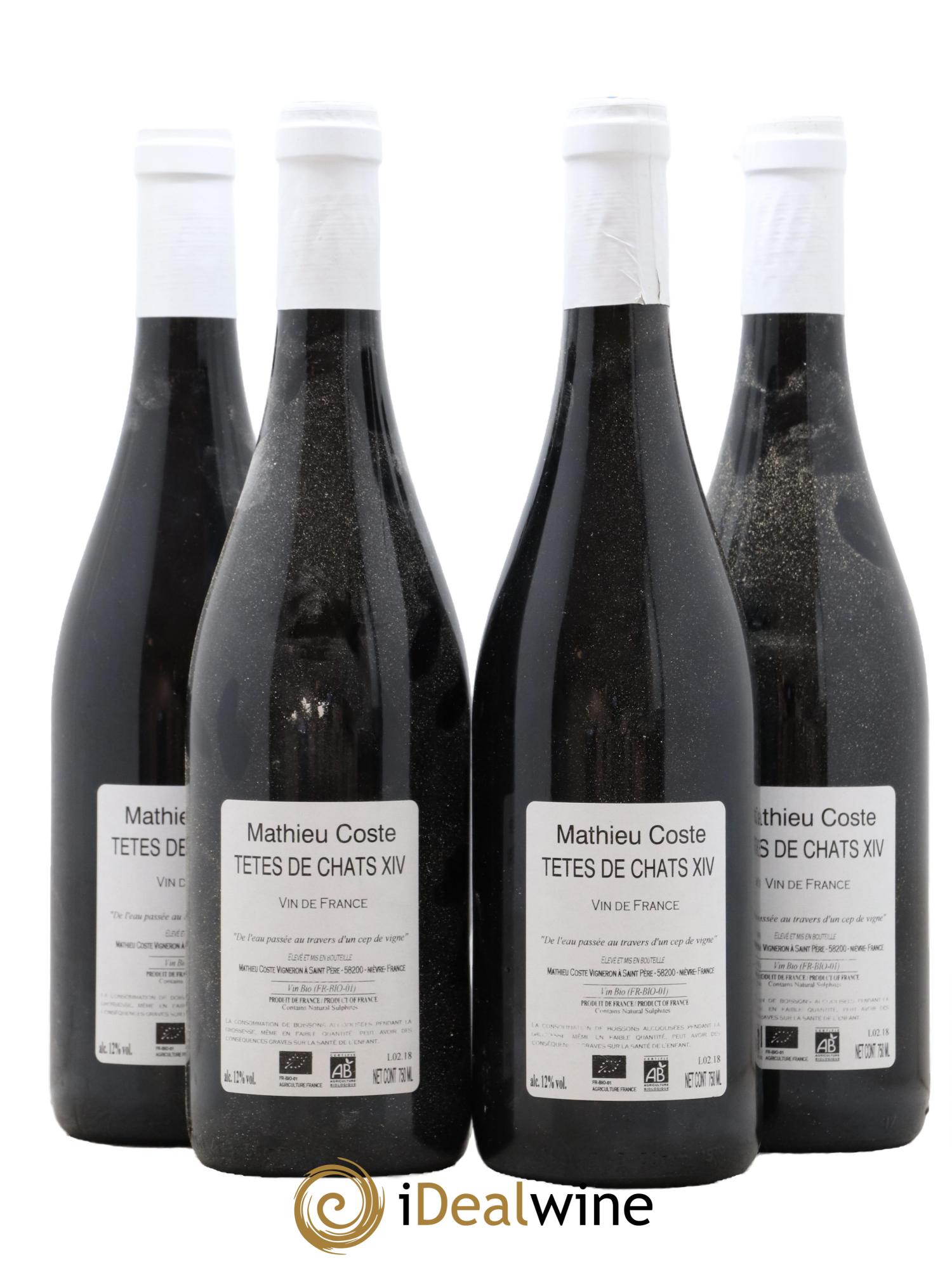 Vin de France Tetes De Chats Mathieu Coste 2014 - Lot de 4 bouteilles - 1